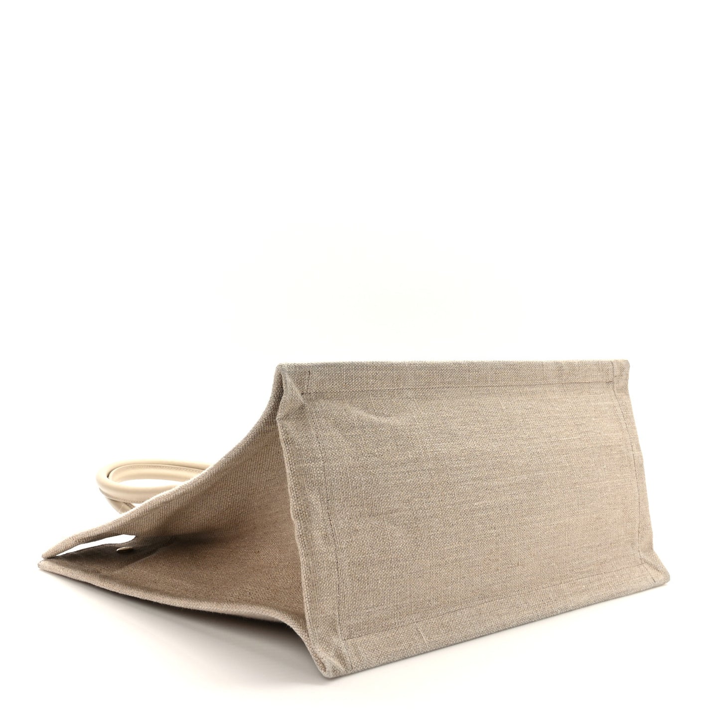 Linen Calfskin Small Rive Gauche Tote Beige Sea Salt
