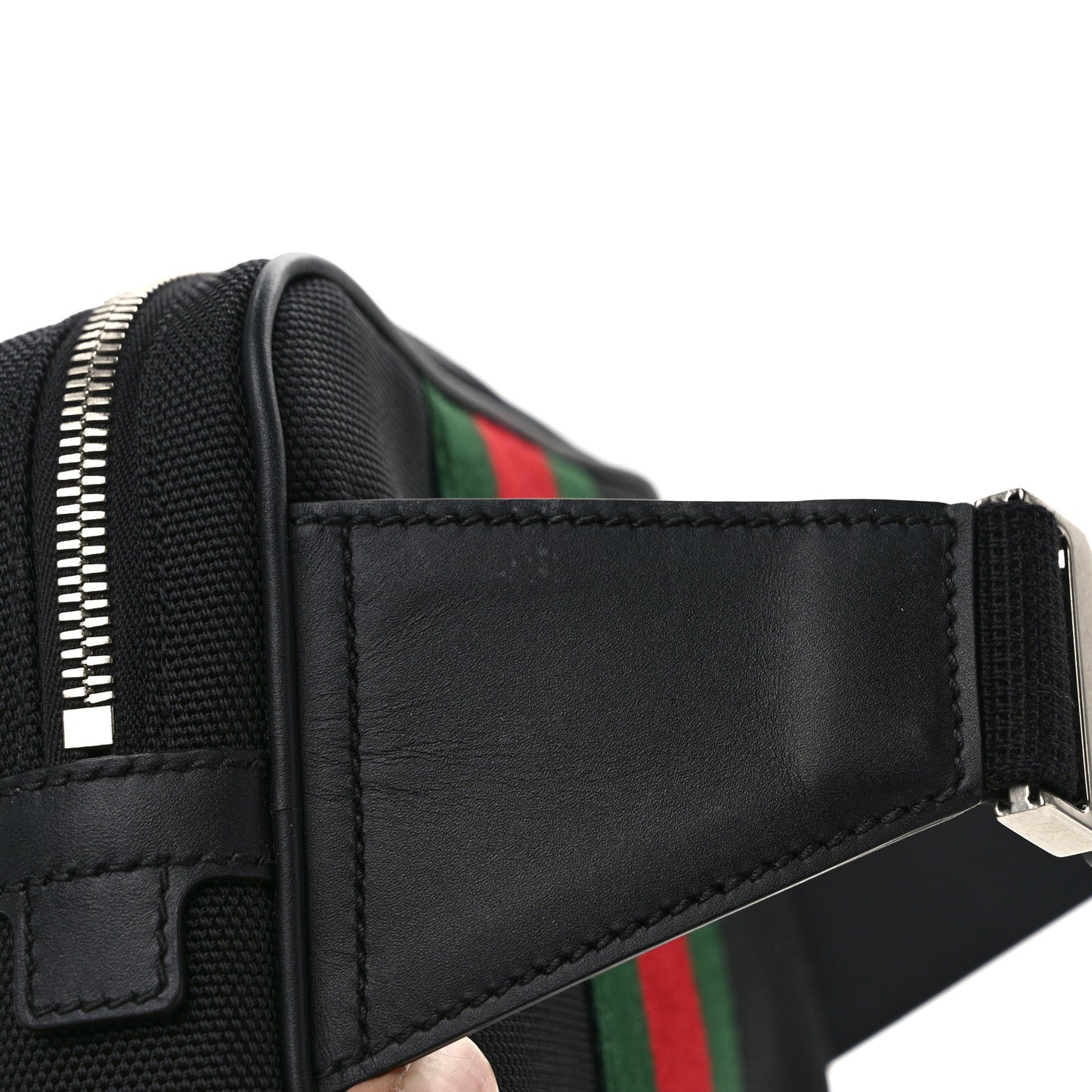 Canvas Web Slim Belt Bag Black