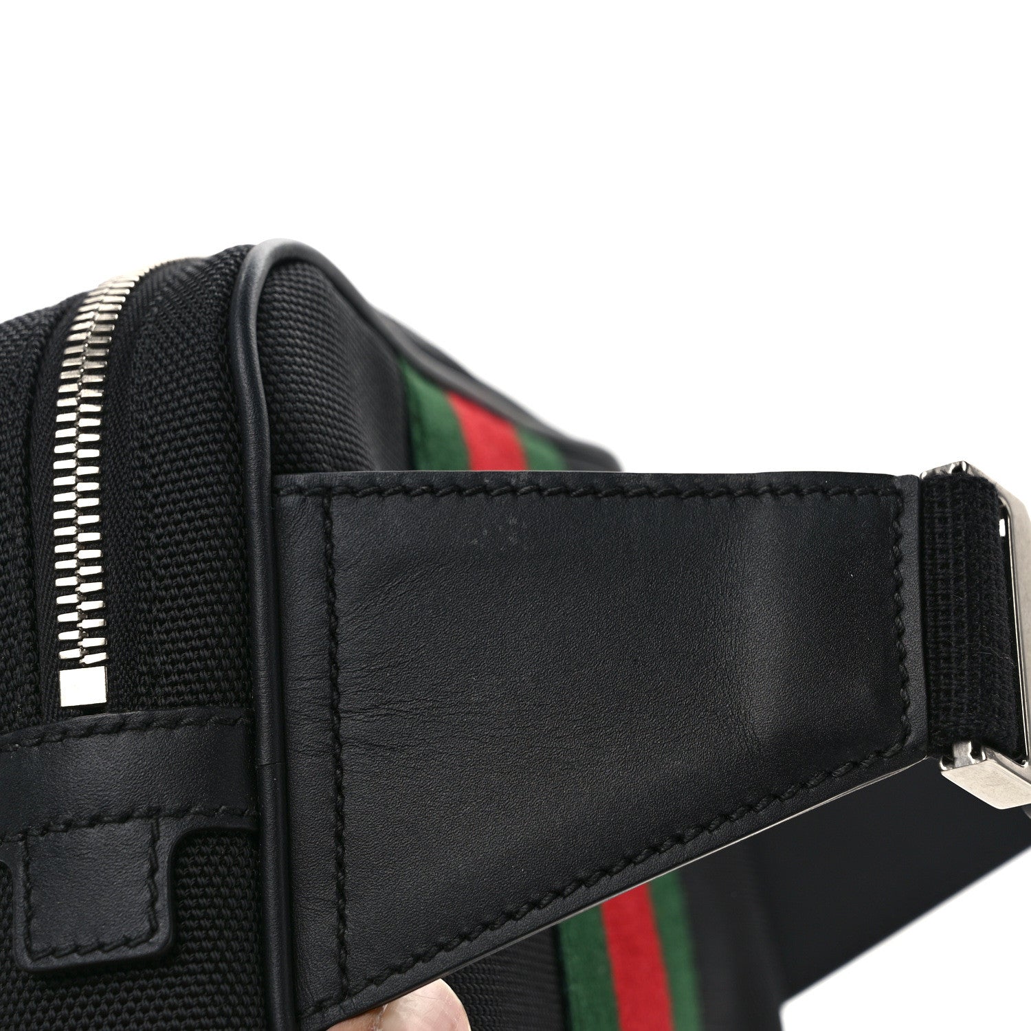 Gucci Canvas Web Slim Belt Bag Black 9 of 10