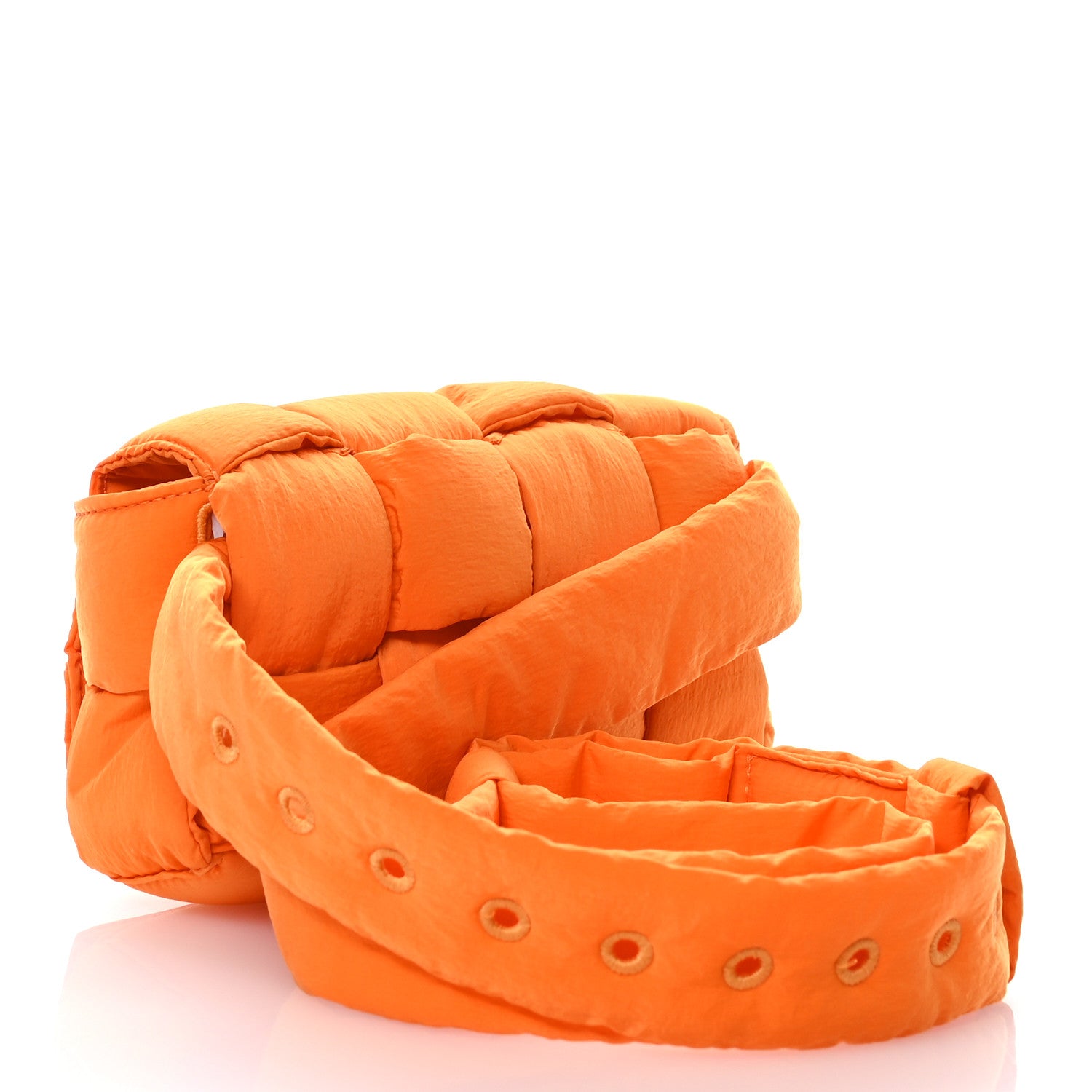 Bottega Veneta Nylon Intrecciato Padded Tech Mini Cassette Belt Bag Orange 3 of 12