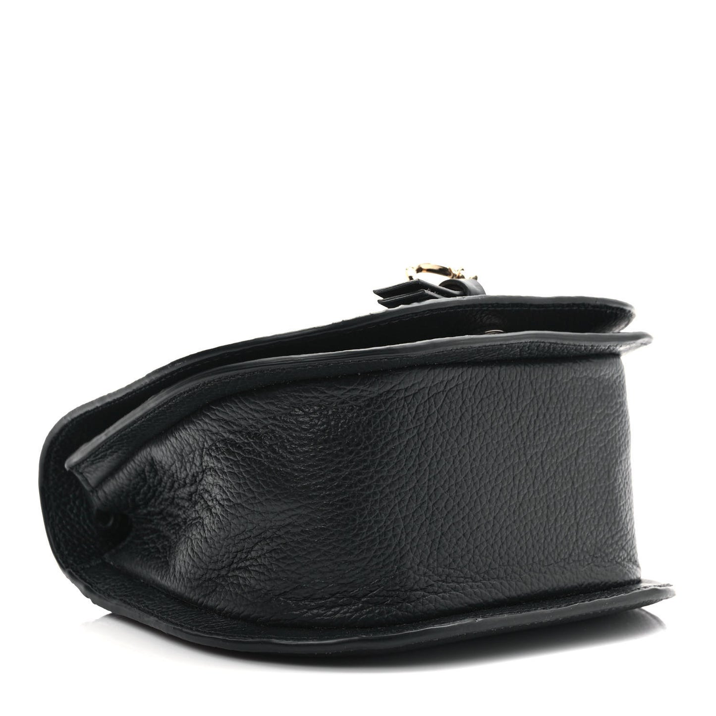 Calfskin Mini Alphabet Saddle Bag Black