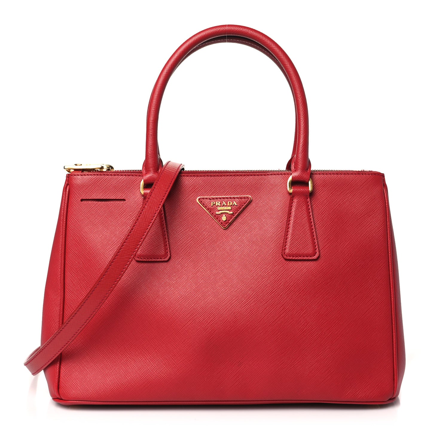 Saffiano Small Galleria Double Zip Tote Fuoco