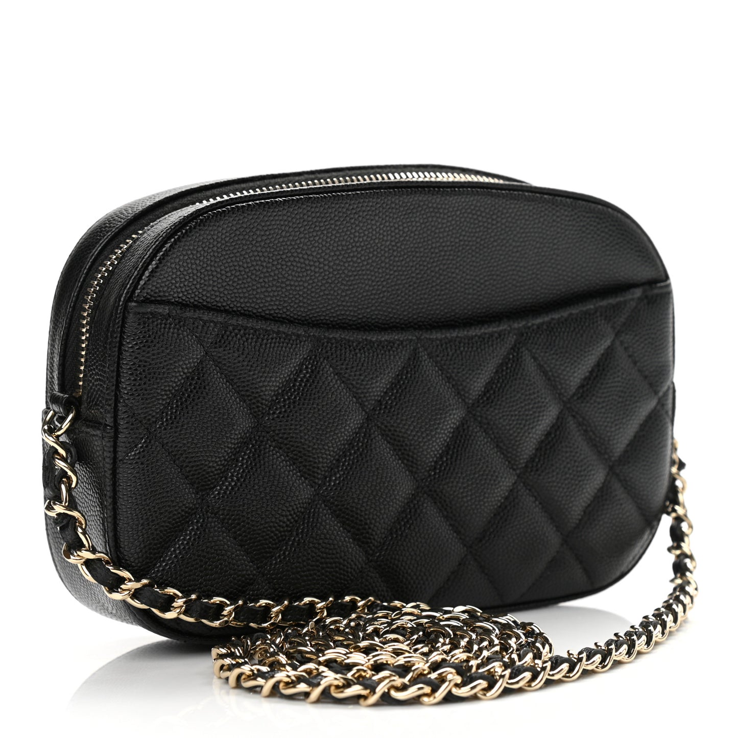 Caviar Quilted Vanity With Chain Black