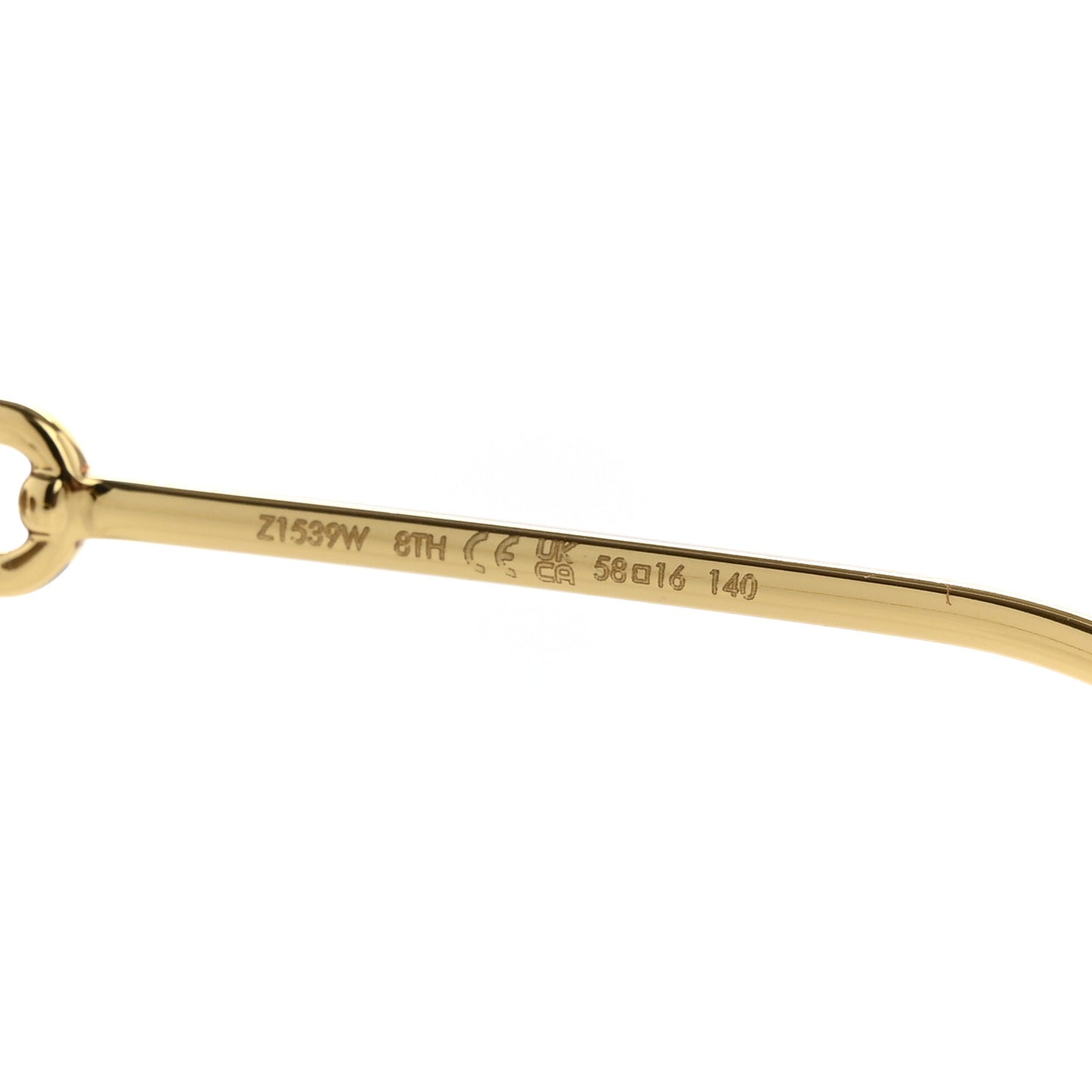 Metal My LV Chain Pilot Sunglasses Z1539W Gold