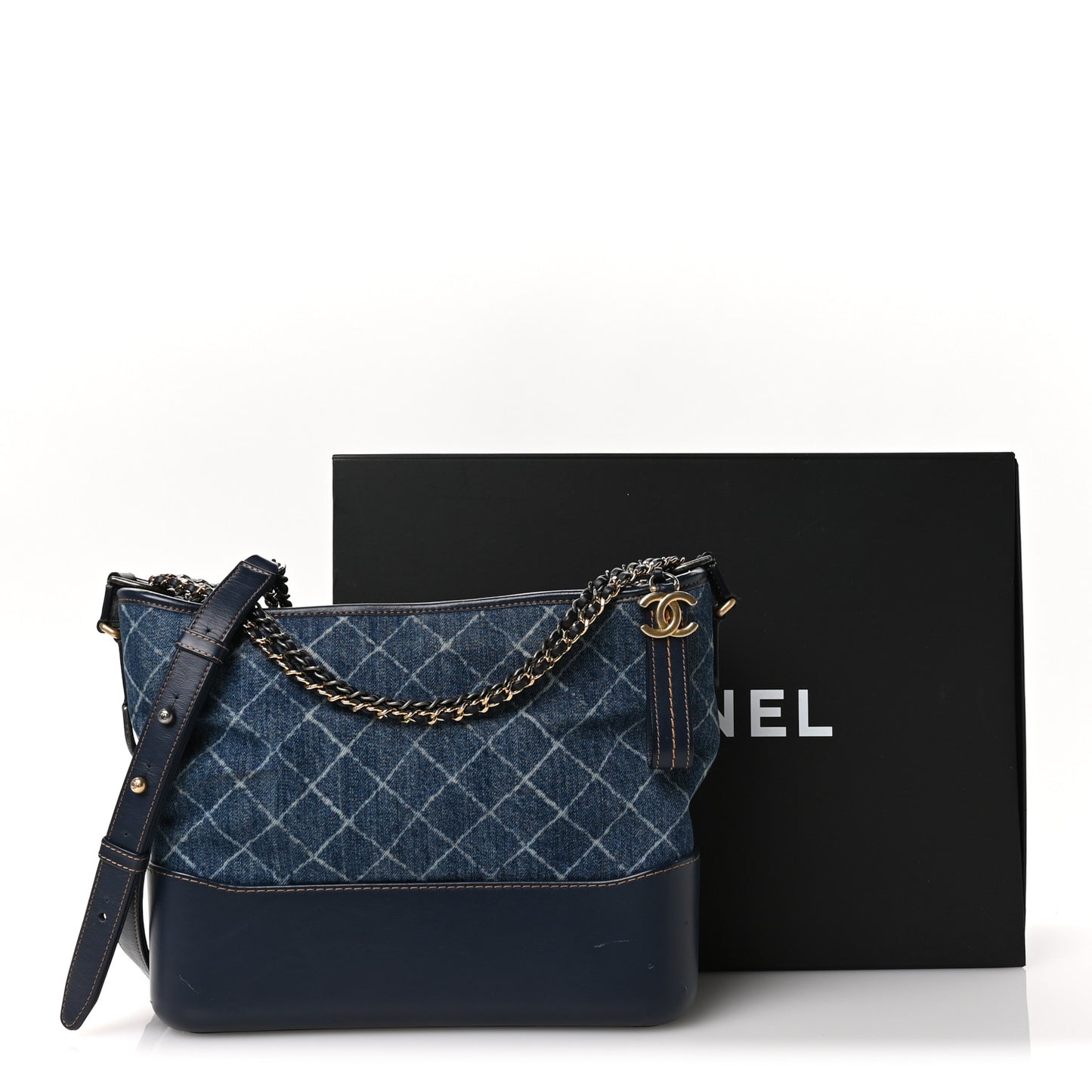 Denim Calfskin Medium Gabrielle Hobo Blue