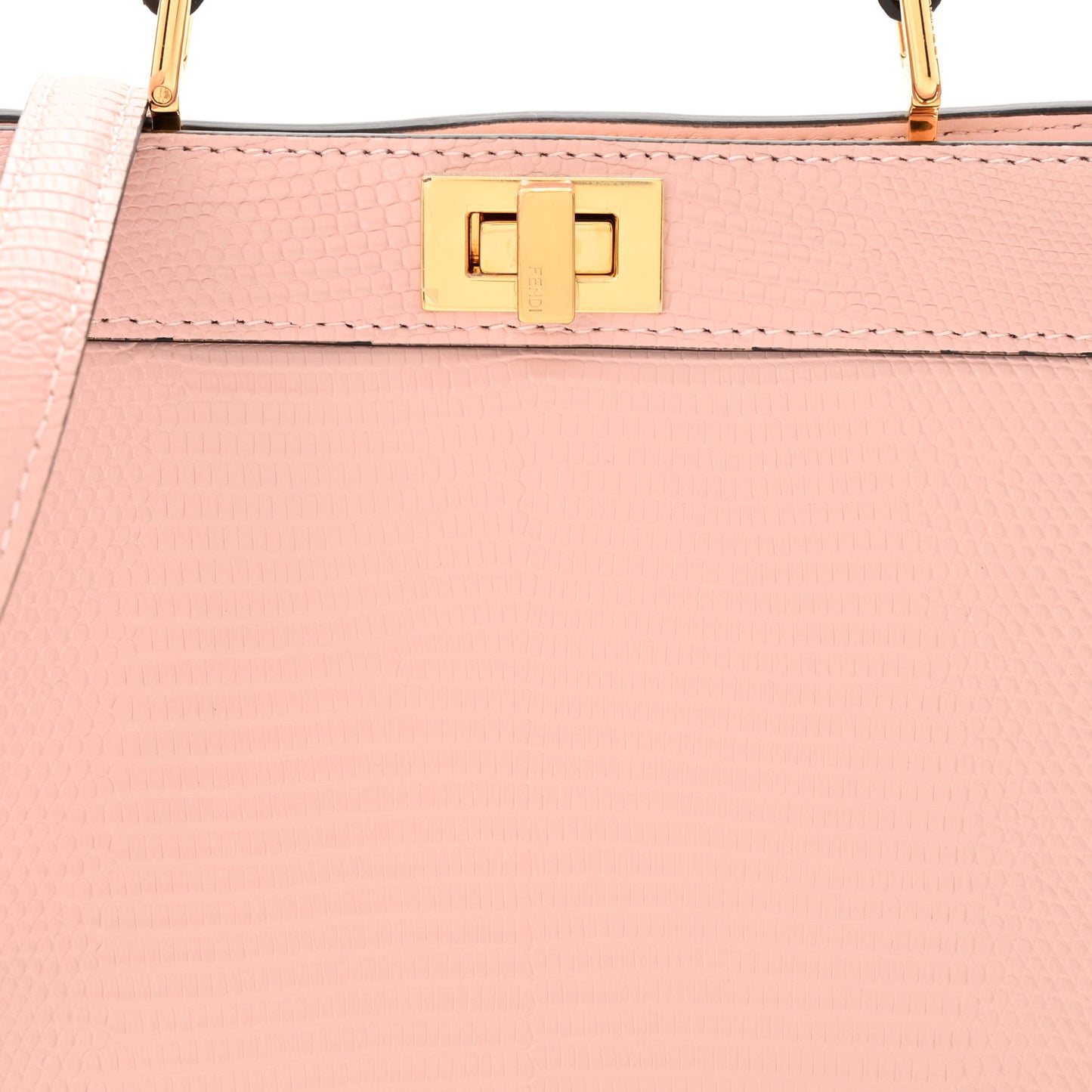 Glazed Lizard Shiny Nappa Petite Peekaboo I SEE U Satchel Rosa Confetto