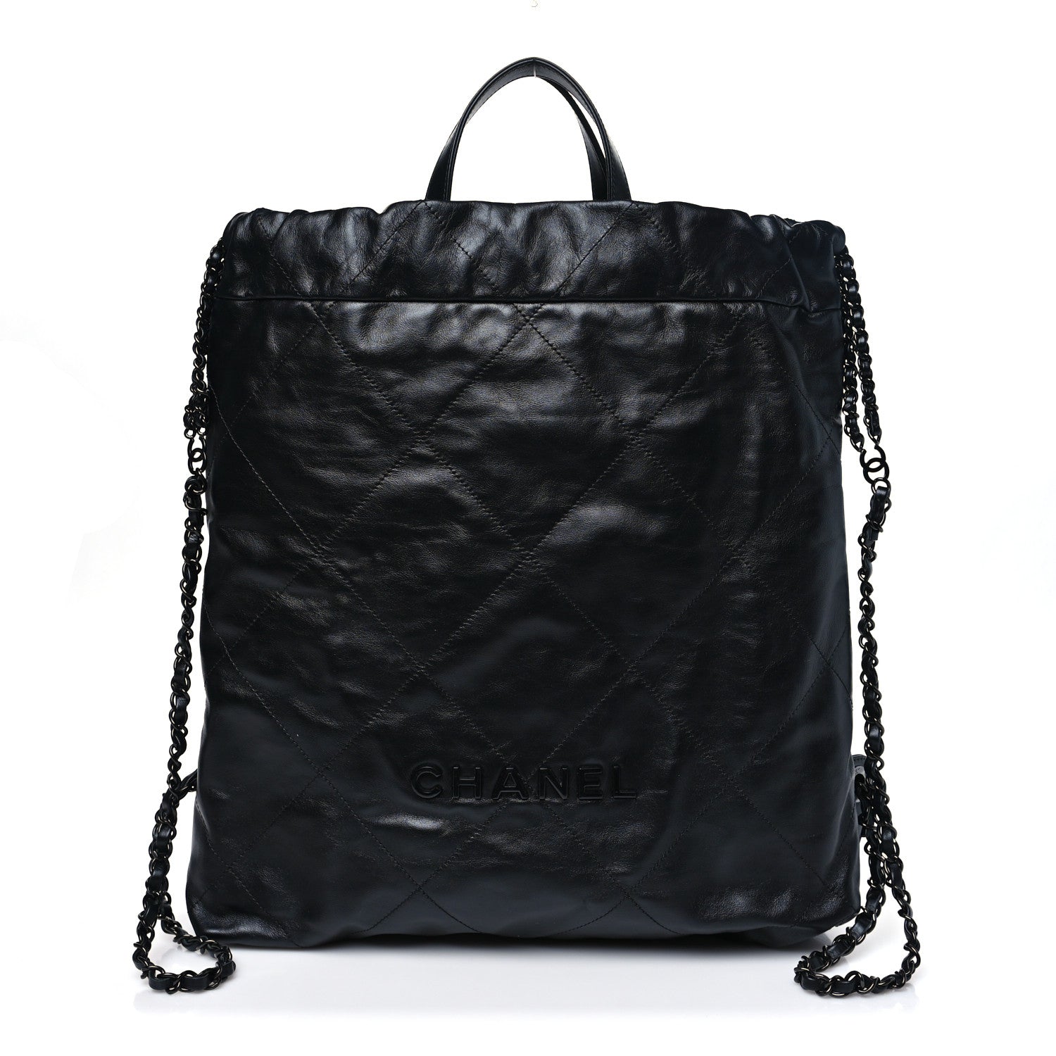 chanel patent leather backpack Chanel Quilted Calfskin 22 Backpack