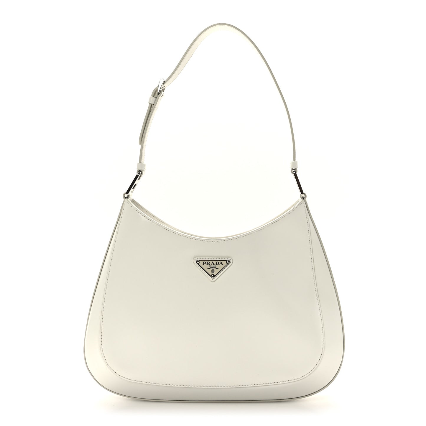 Spazzolato Large Cleo Adjustable Strap Shoulder Bag White