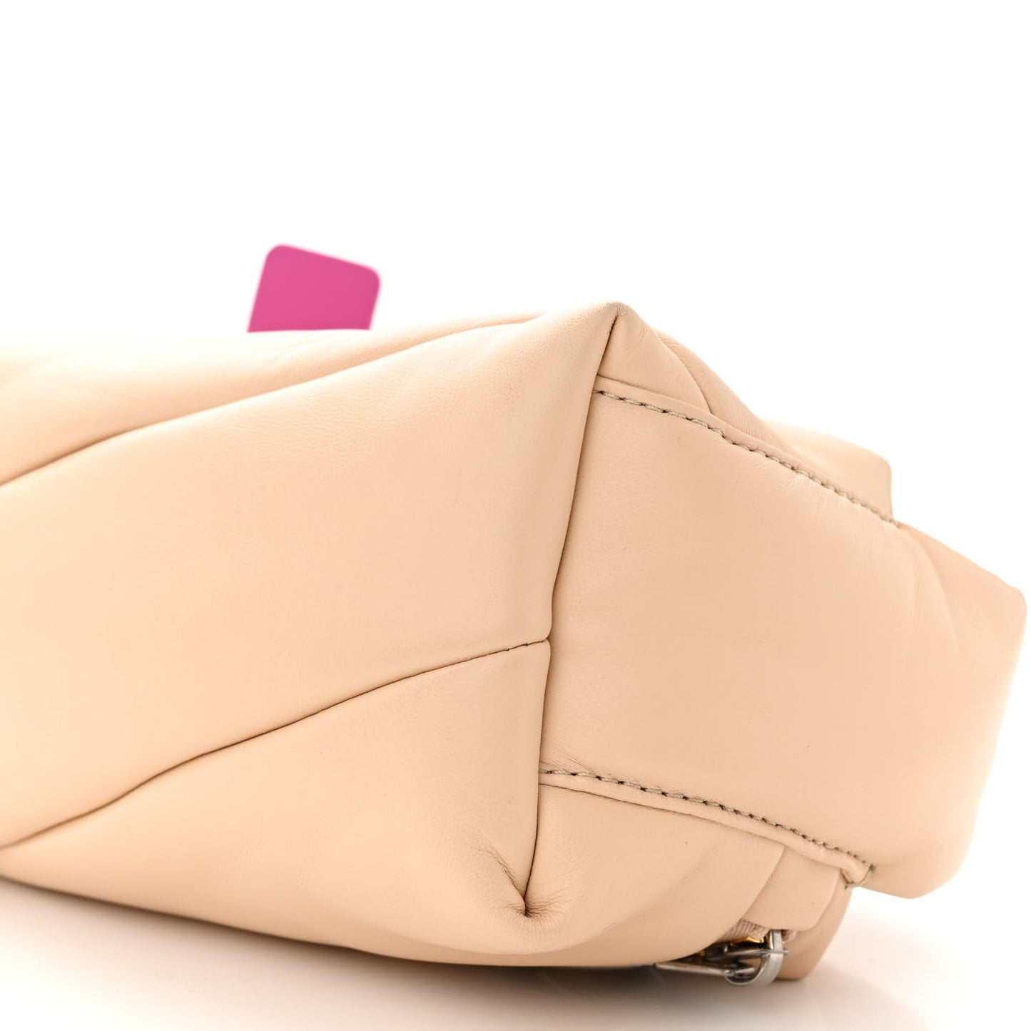 Calfskin Puffy Pump Pouch Crossbody Bag 19 Sand