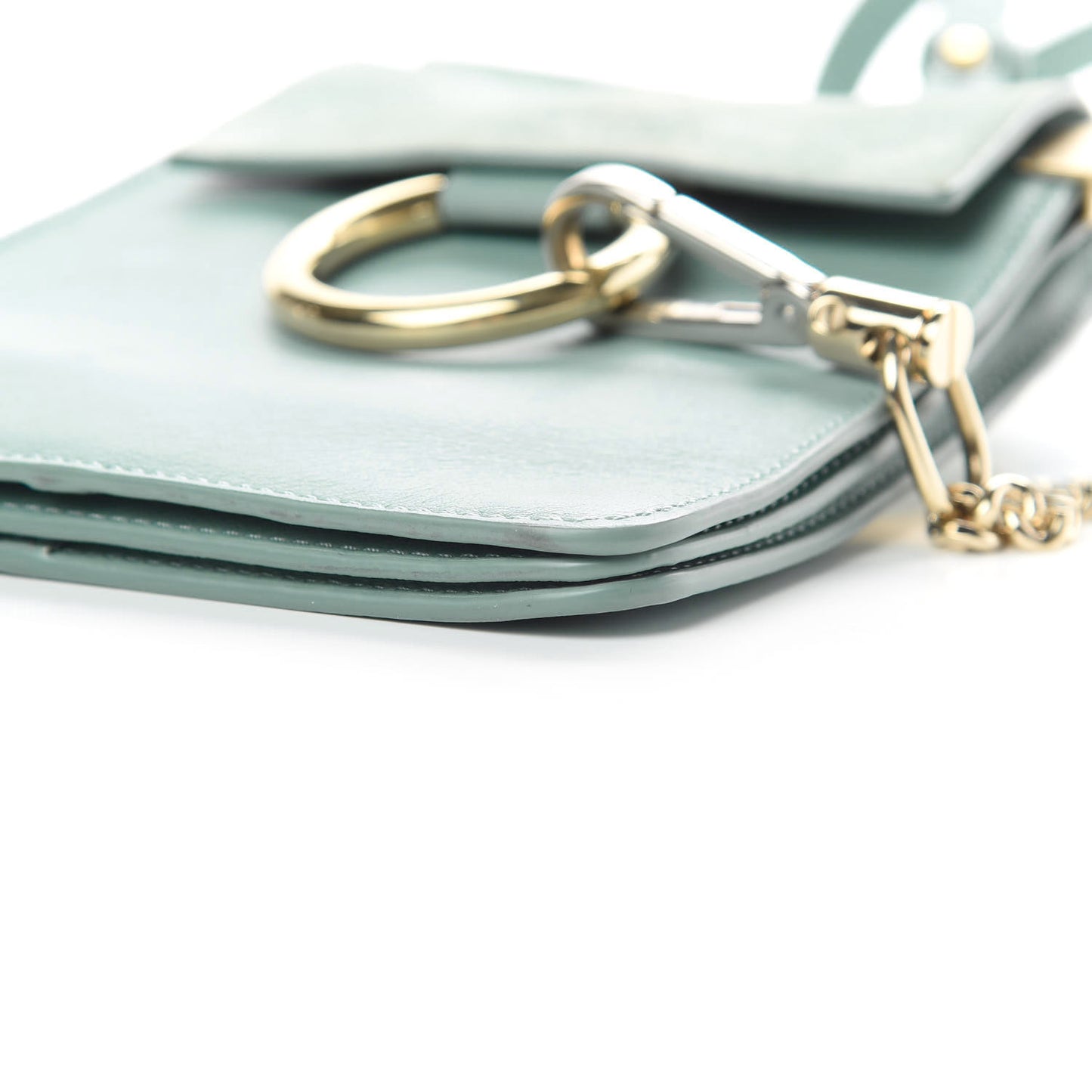 Suede Calfskin Mini Faye Bracelet Bag Cloudy Blue