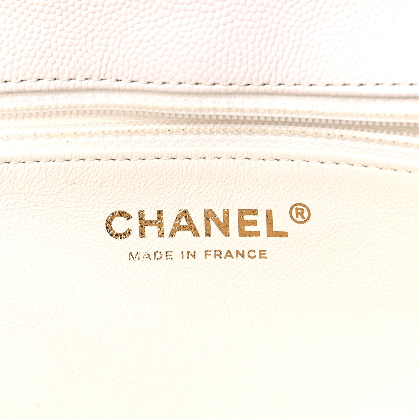 Caviar Quilted Flap Clutch White