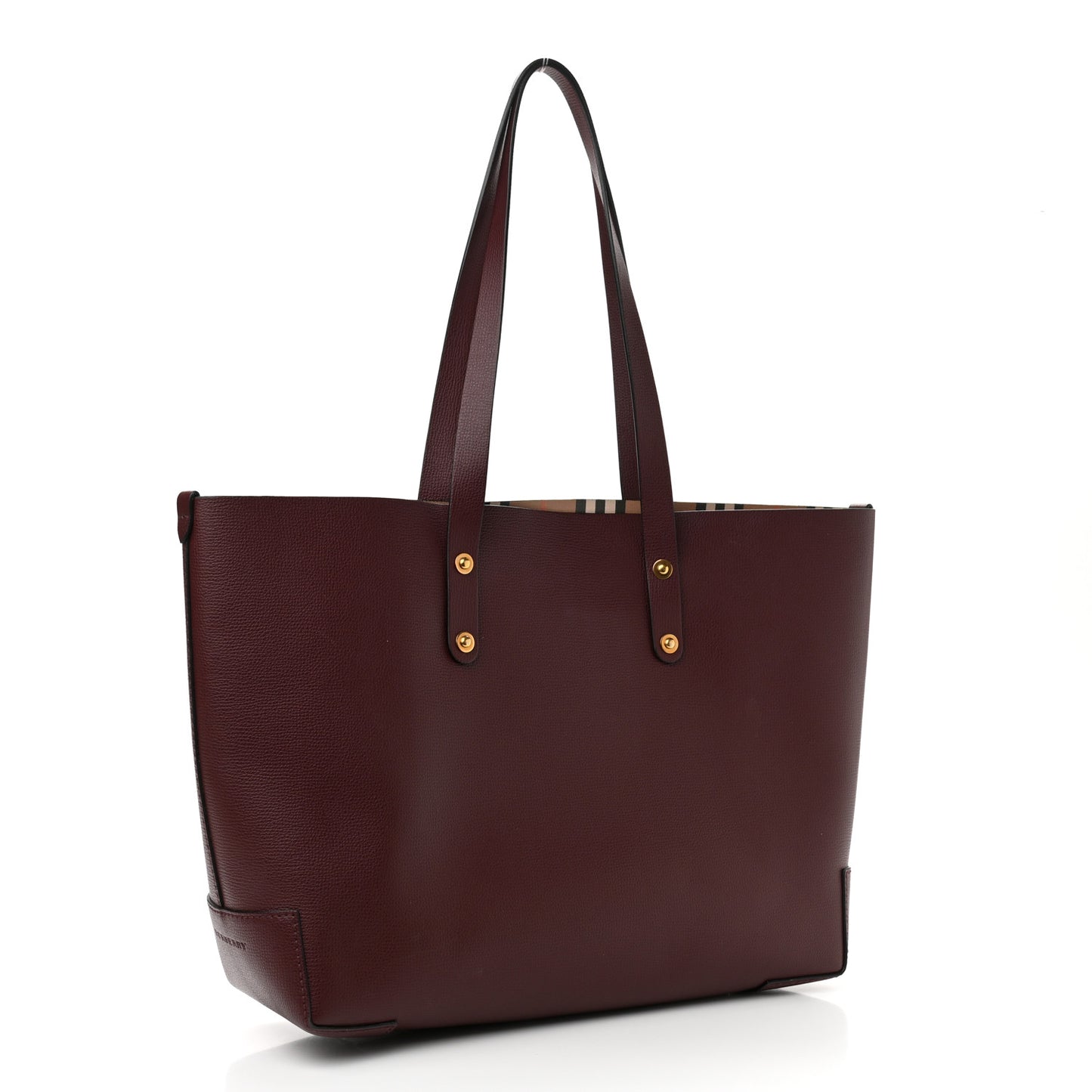 Calfskin Crest Embossed Small Tote Burgundy