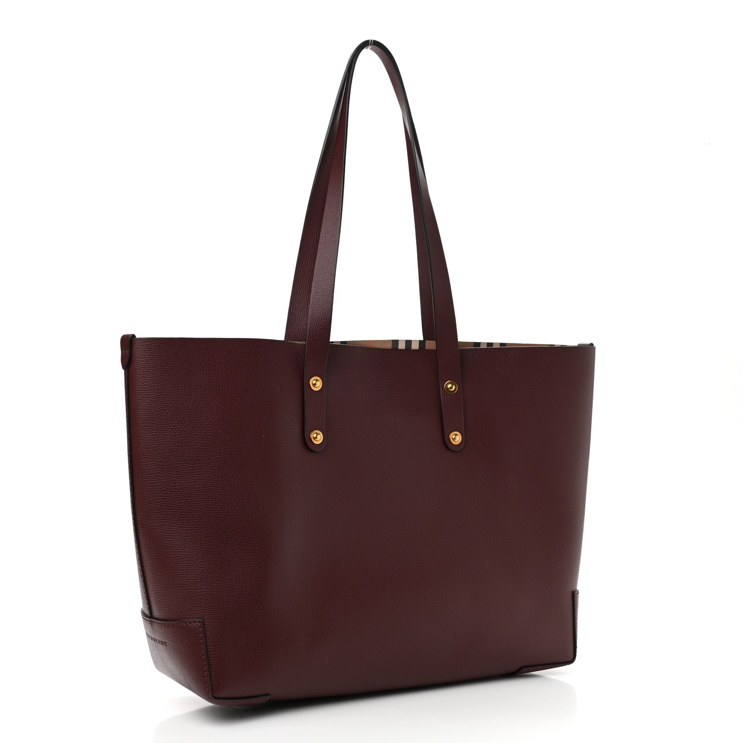 Burberry Calfskin Crest Embossed Small Tote Burgundy 3 of 10