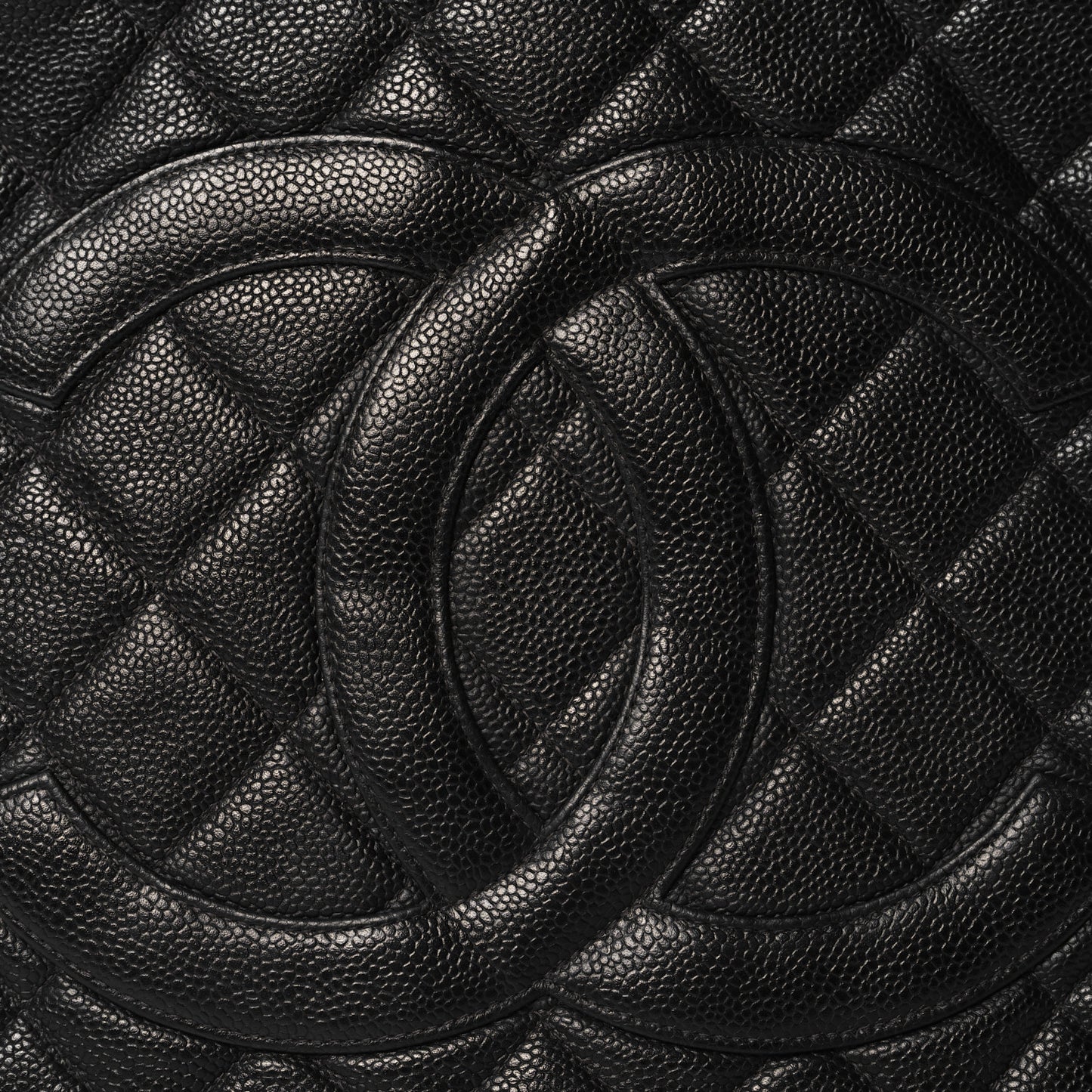 Caviar Quilted Medallion Tote Black