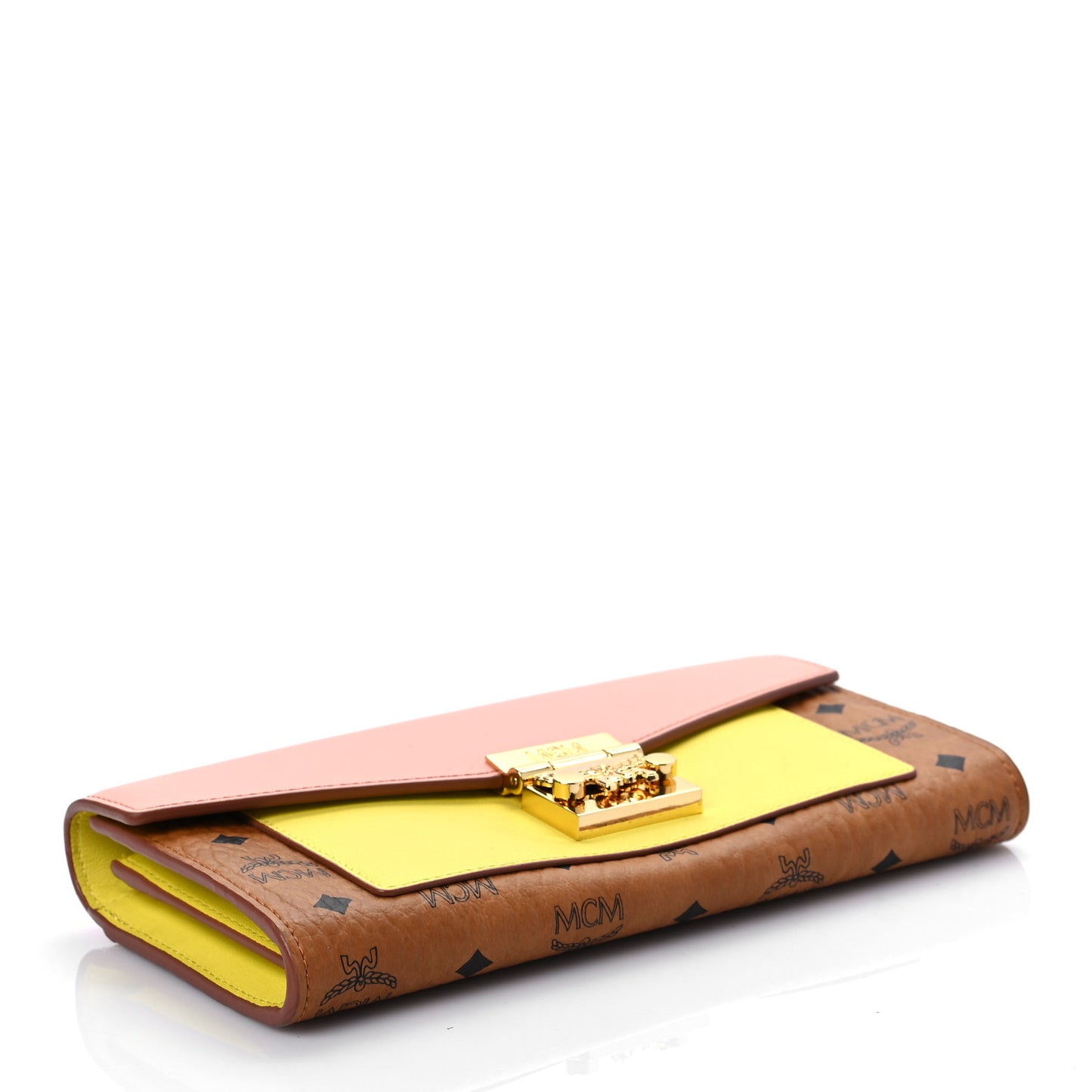 Visetos Large Patricia Wallet On Chain Block Pink Yellow