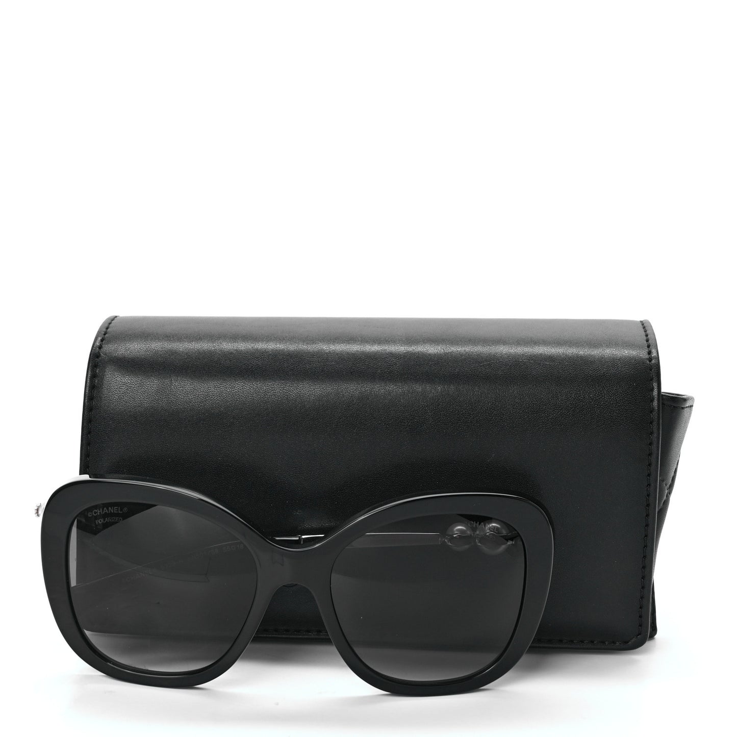 Acetate Polarized Butterfly Winter Pearl Sunglasses 5339-H Black