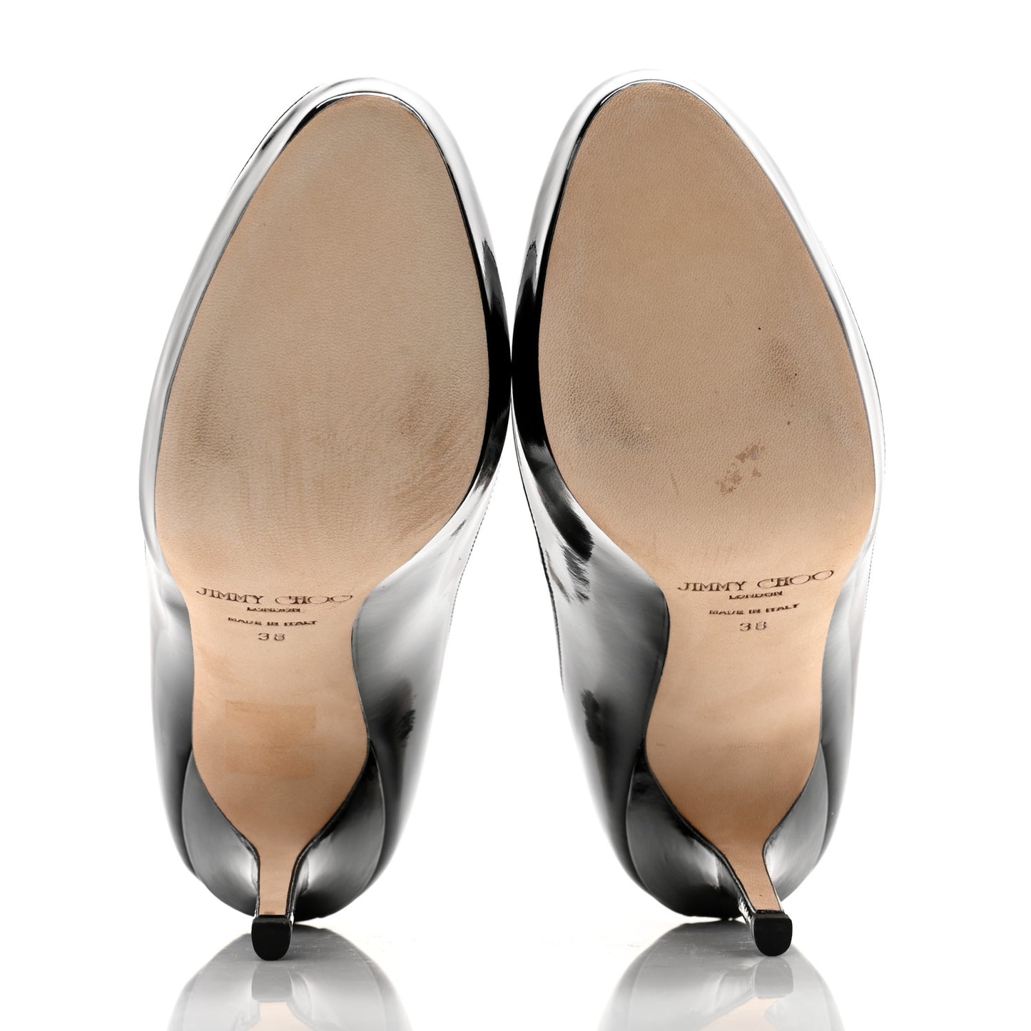 Patent Napa Sepia Platform Pumps 38 Beige Black