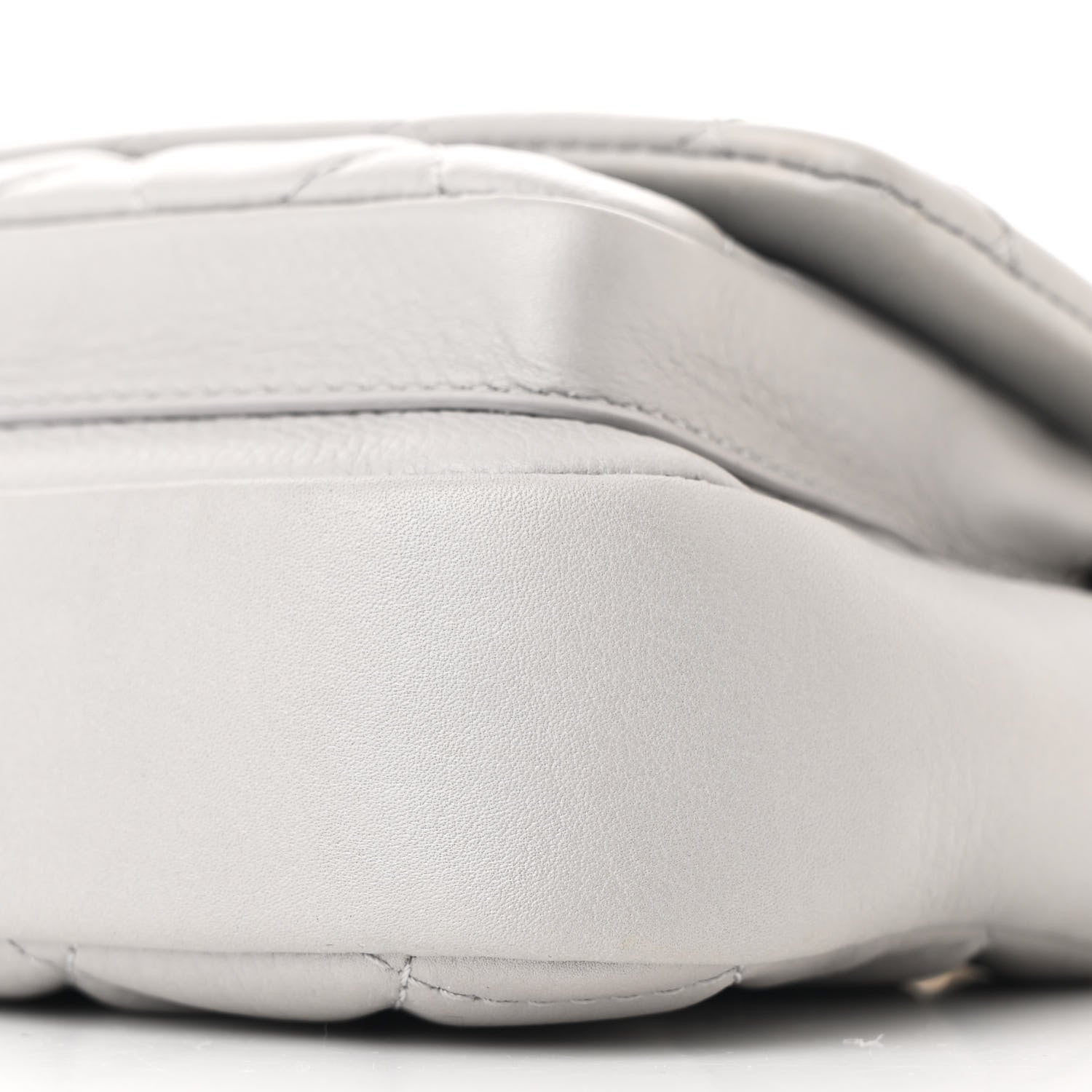 Chanel Calfskin Quilted Top Handle Flap Light Grey 10 of 10