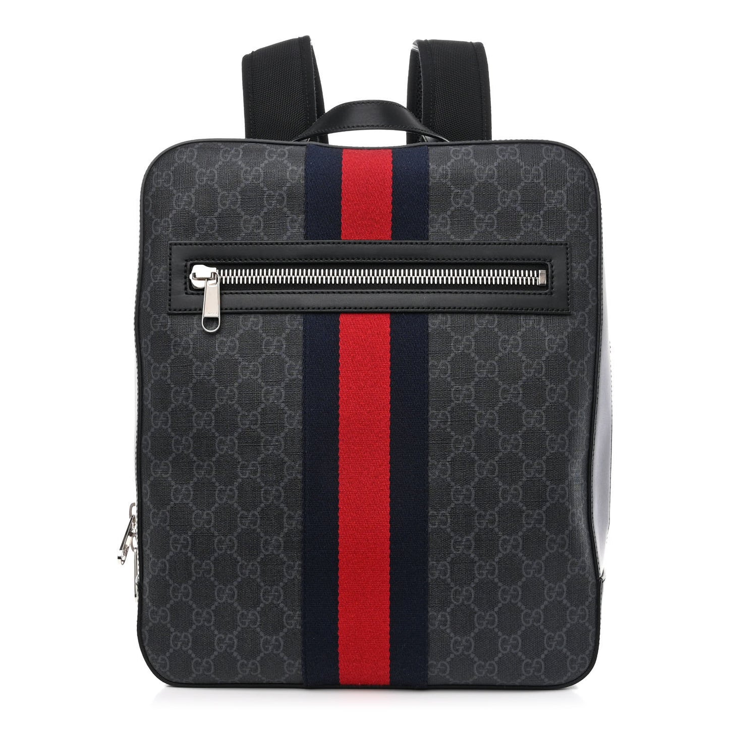GG Supreme Monogram Web Tote Backpack Black Grey