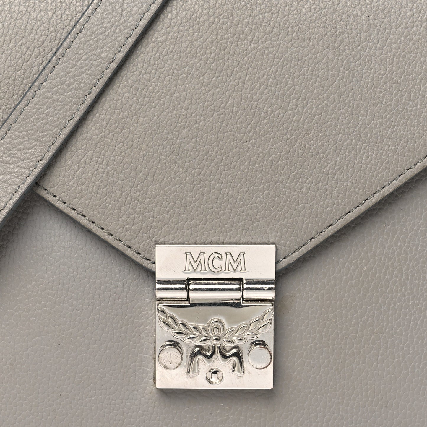 Grained Calfskin Patricia Park Avenue Crossbody Bag Arch Grey