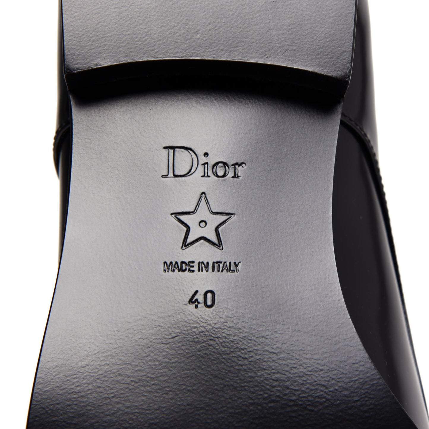 Polished Calfskin Mens Derby Shoe 40 Black