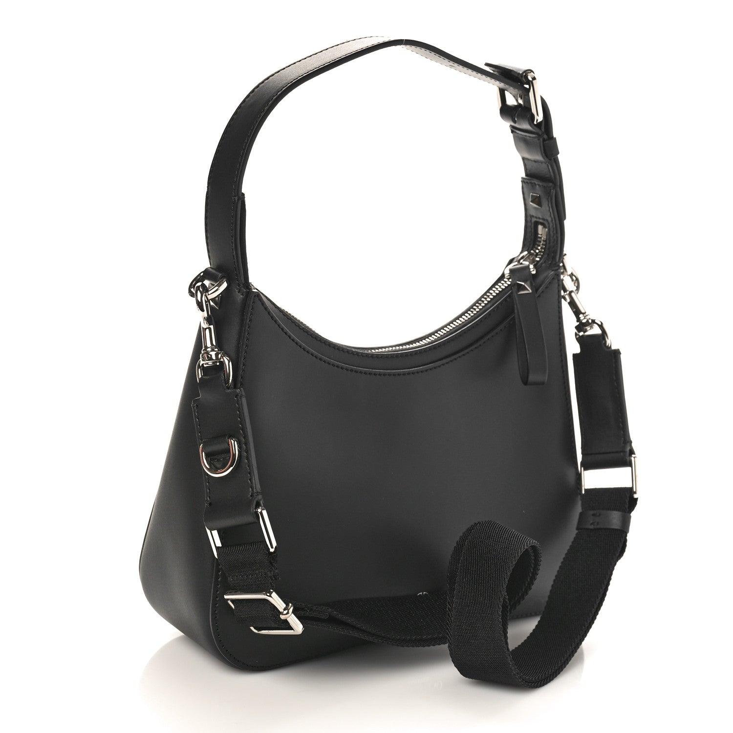 Valentino Garavani Calfskin VLTN Print Shoulder Bag Black 3 of 8