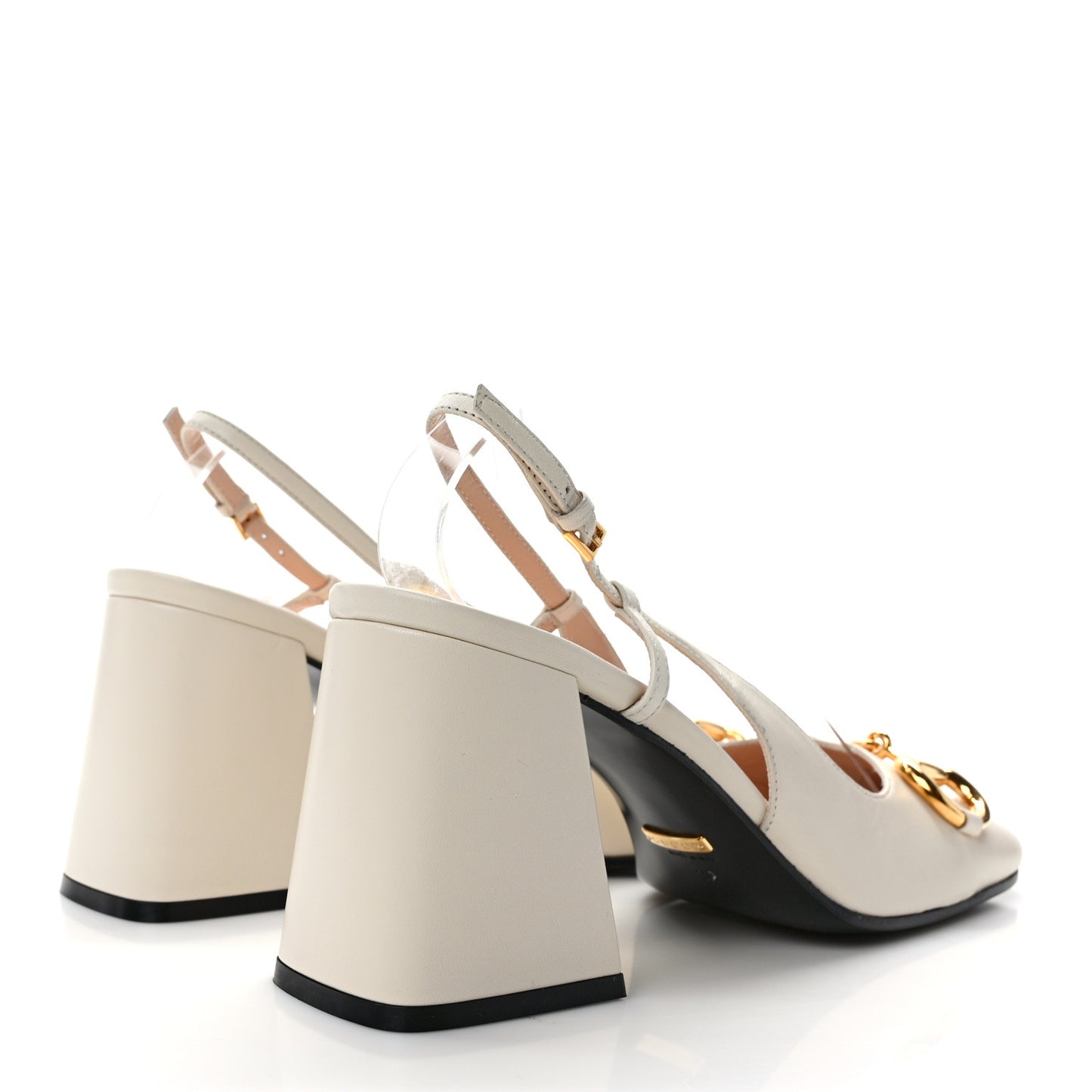 Malaga Kid Horsebit 75mm Slingback Pumps 39 Mystic White