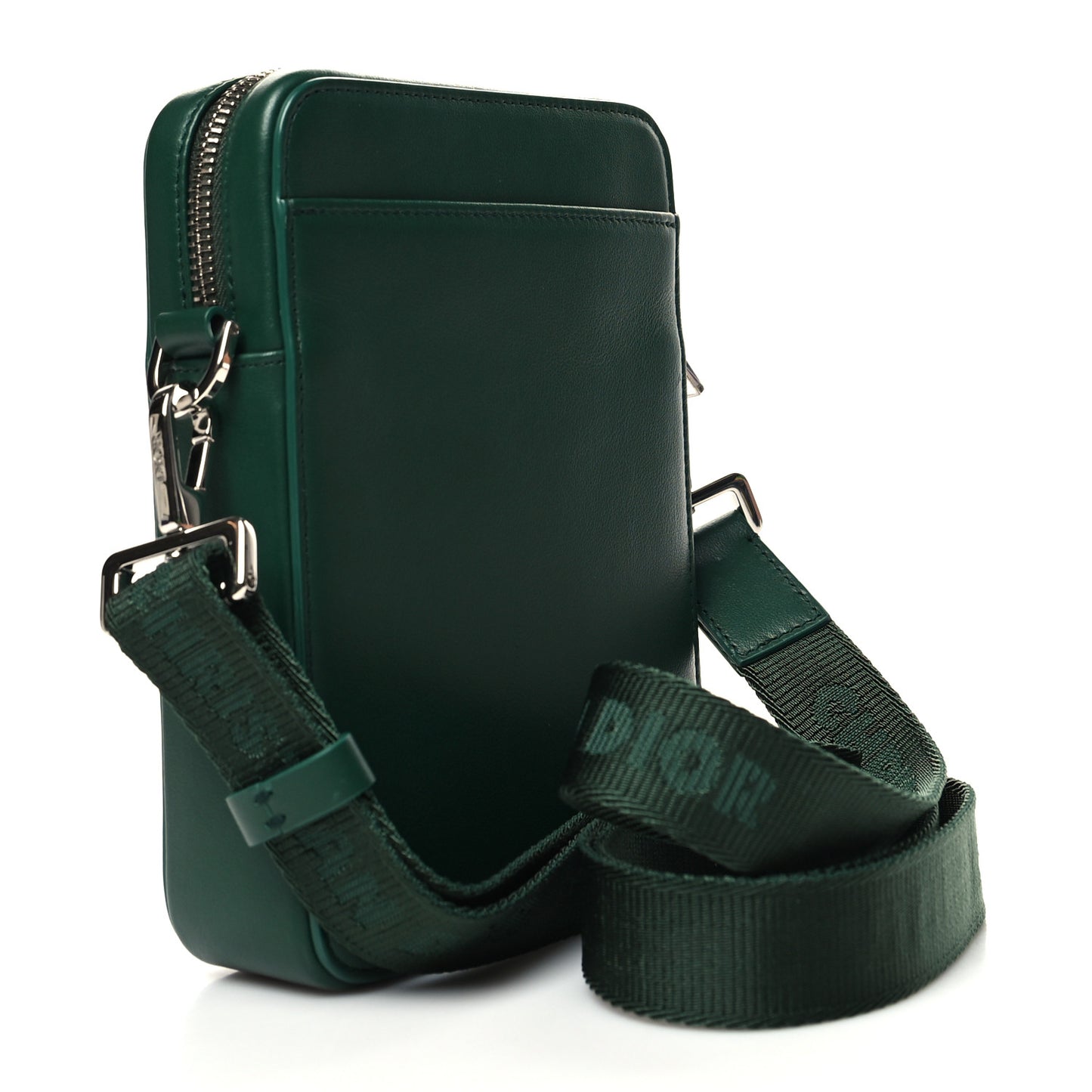 Calfskin Oblique Galaxy Perforated World Tour Messenger Pouch Green White