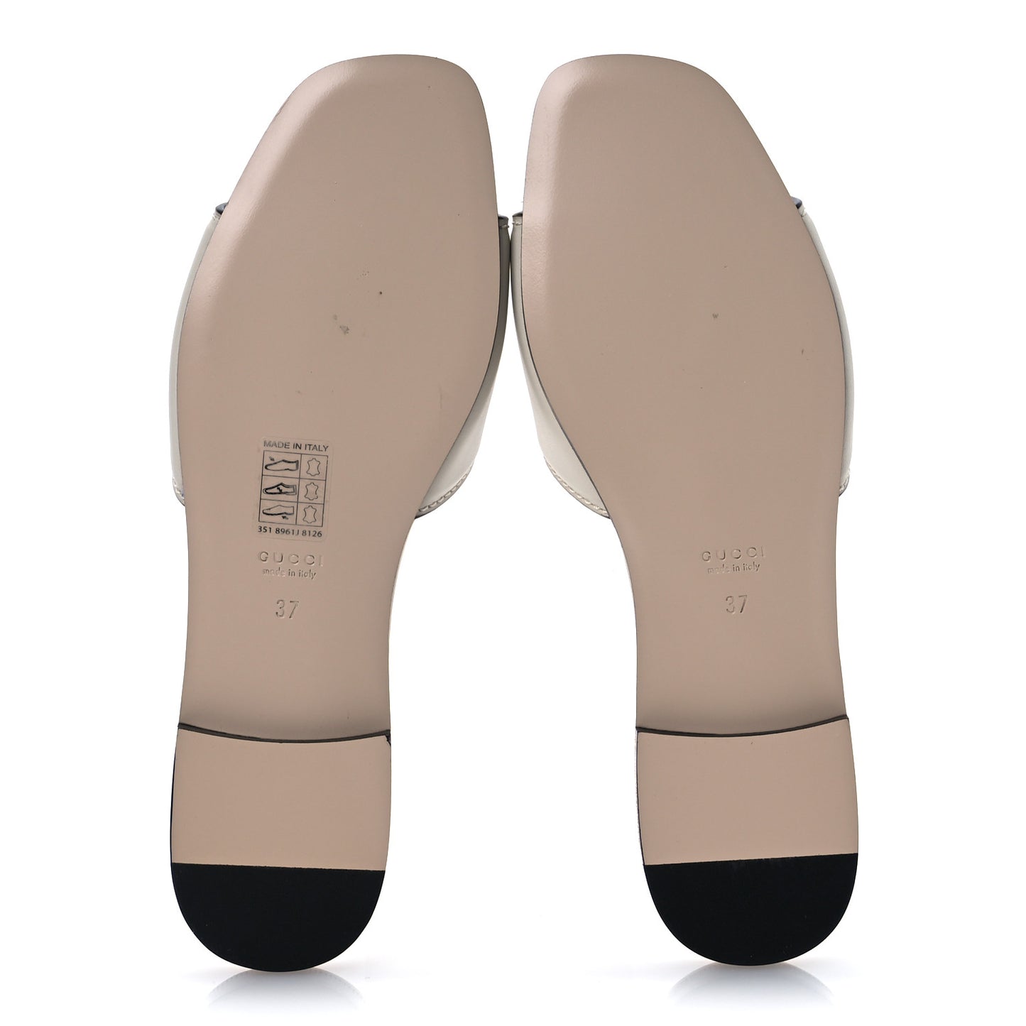 Cosmos Softy Calfskin Interlocking G Cut Out Slide Sandals 37 Mystic White