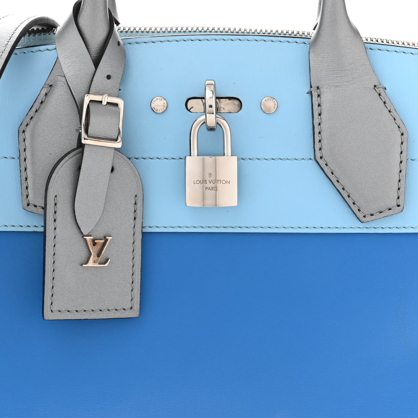 Calfskin City Steamer PM Silver Blue