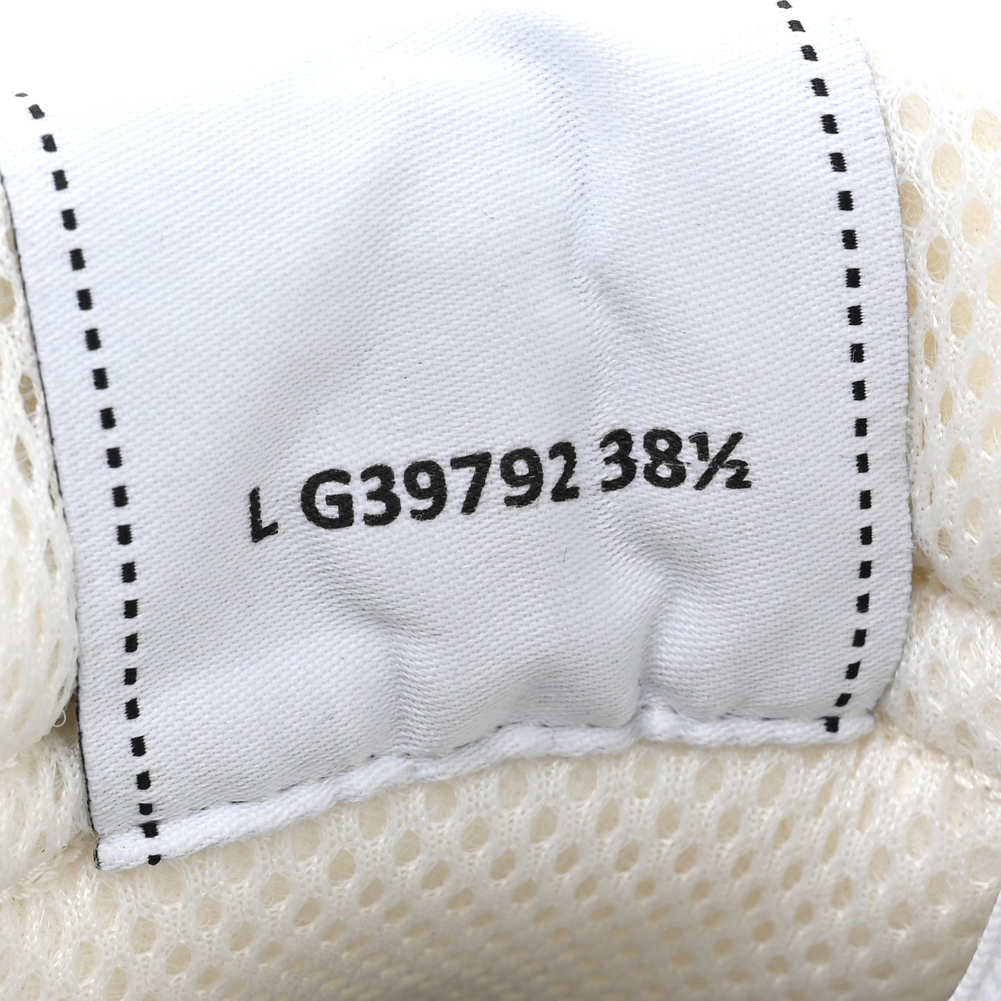 Fabric Laminated Calfskin Stretch CC Womens Sneakers 38.5 White Silver