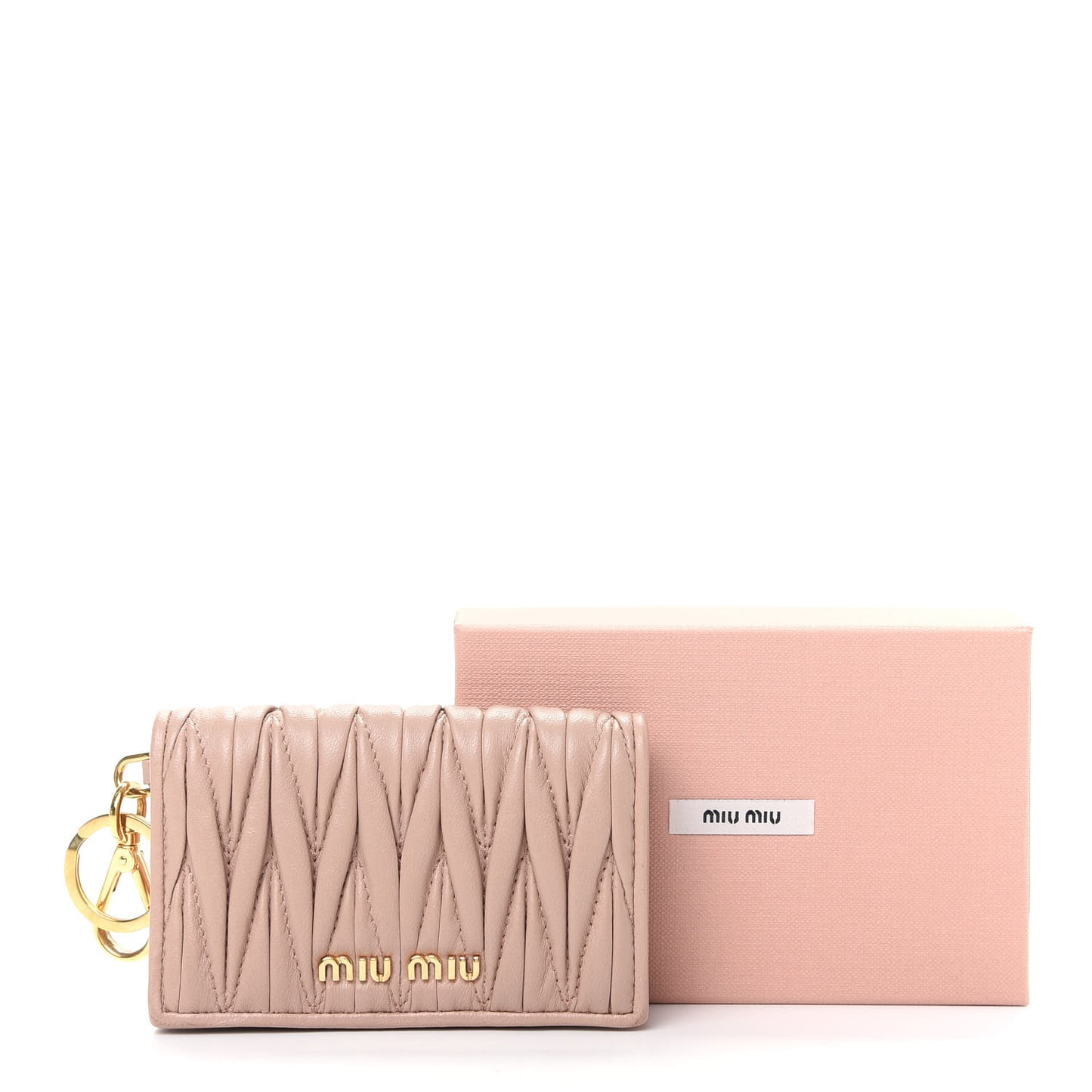 Nappa Matelasse Flap Card Holder Key Ring Cammeo