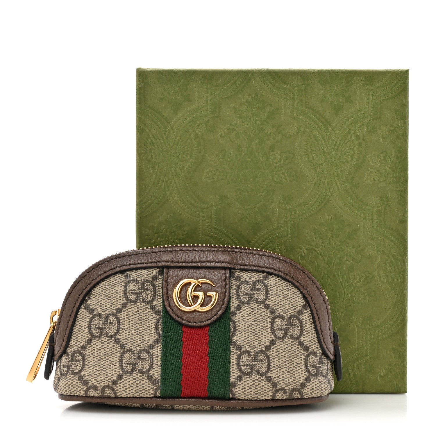 Gucci GG Supreme Monogram Web Ophidia Dome Key Pouch Beige New Acero 8 of 8