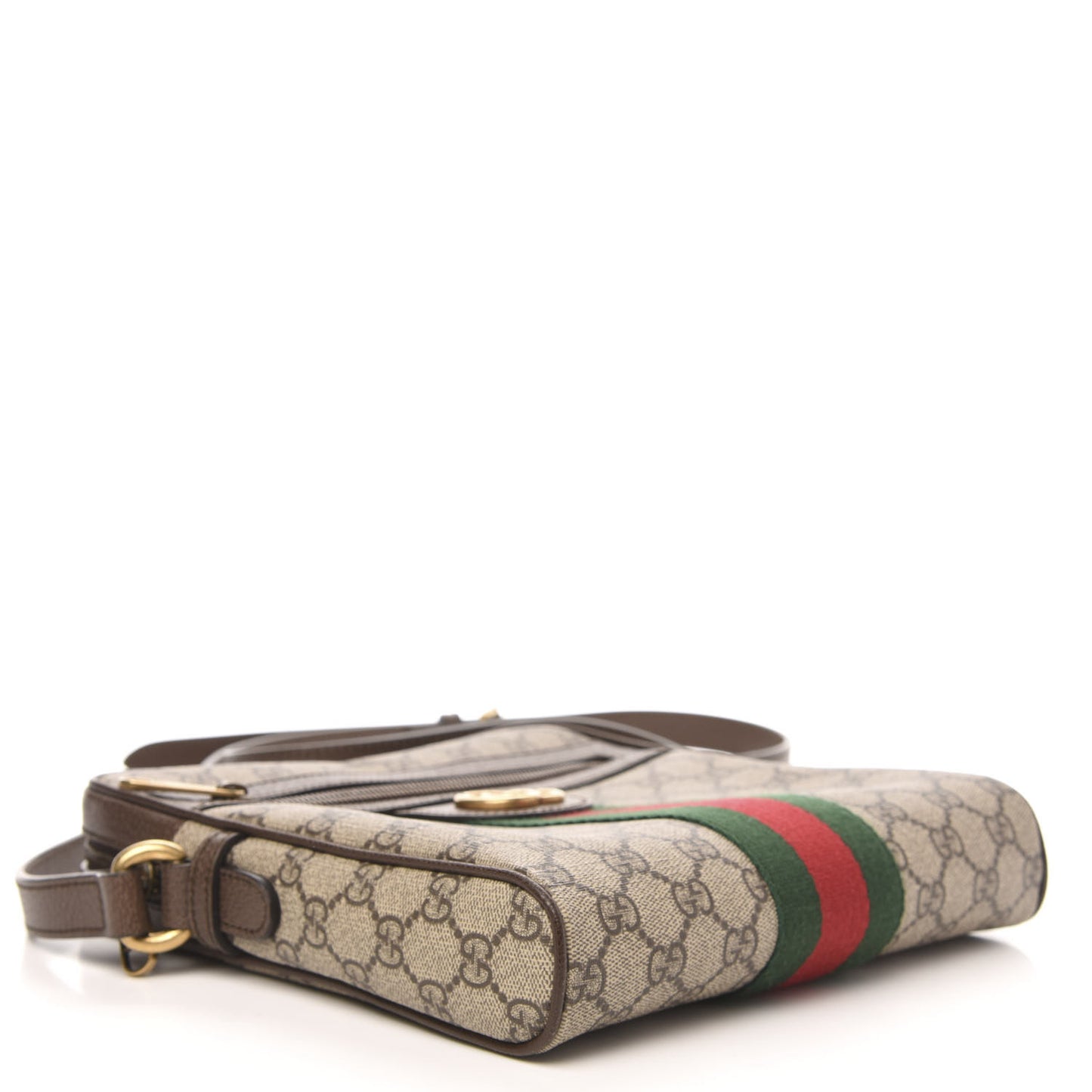 GG Supreme Monogram Web Small Ophidia Messenger Bag Brown