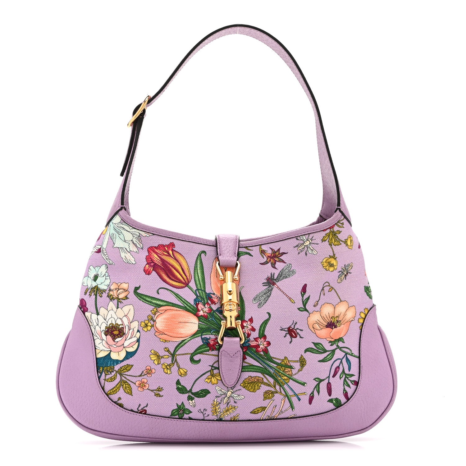 Gucci Canvas Flora Medium Jackie Hobo Lilac 1836527 – FASHIONPHILE
