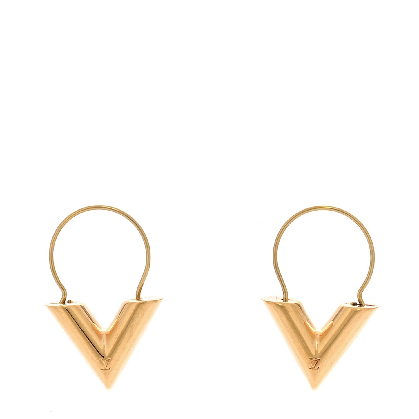 Brass Essential V Hoop Earrings Gold