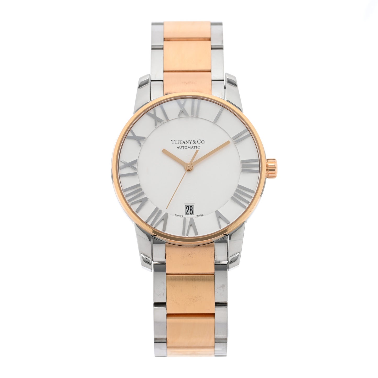 Stainless Steel 18K Rose Gold 37mm Atlas 3-Hand Automatic Watch