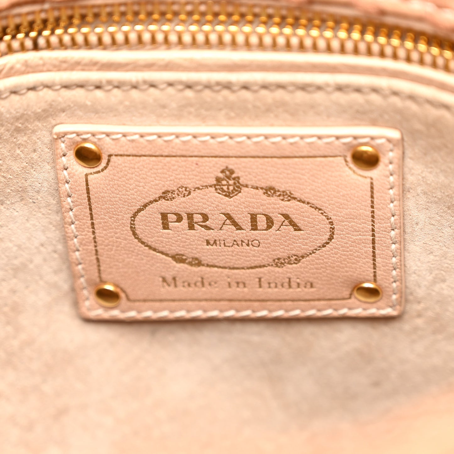 Madras Woven Top Handle Satchel Beige