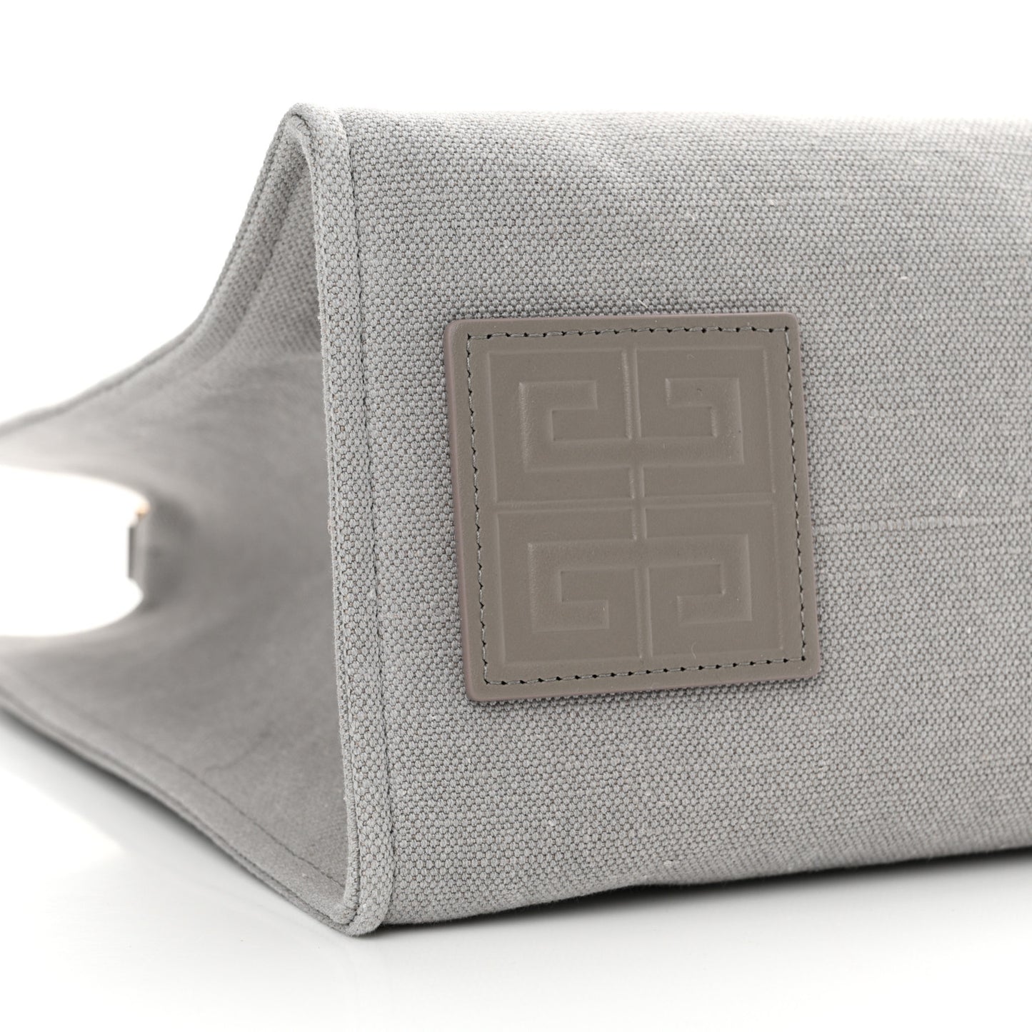 Canvas Embroidered Medium G-Tote Grey Pink