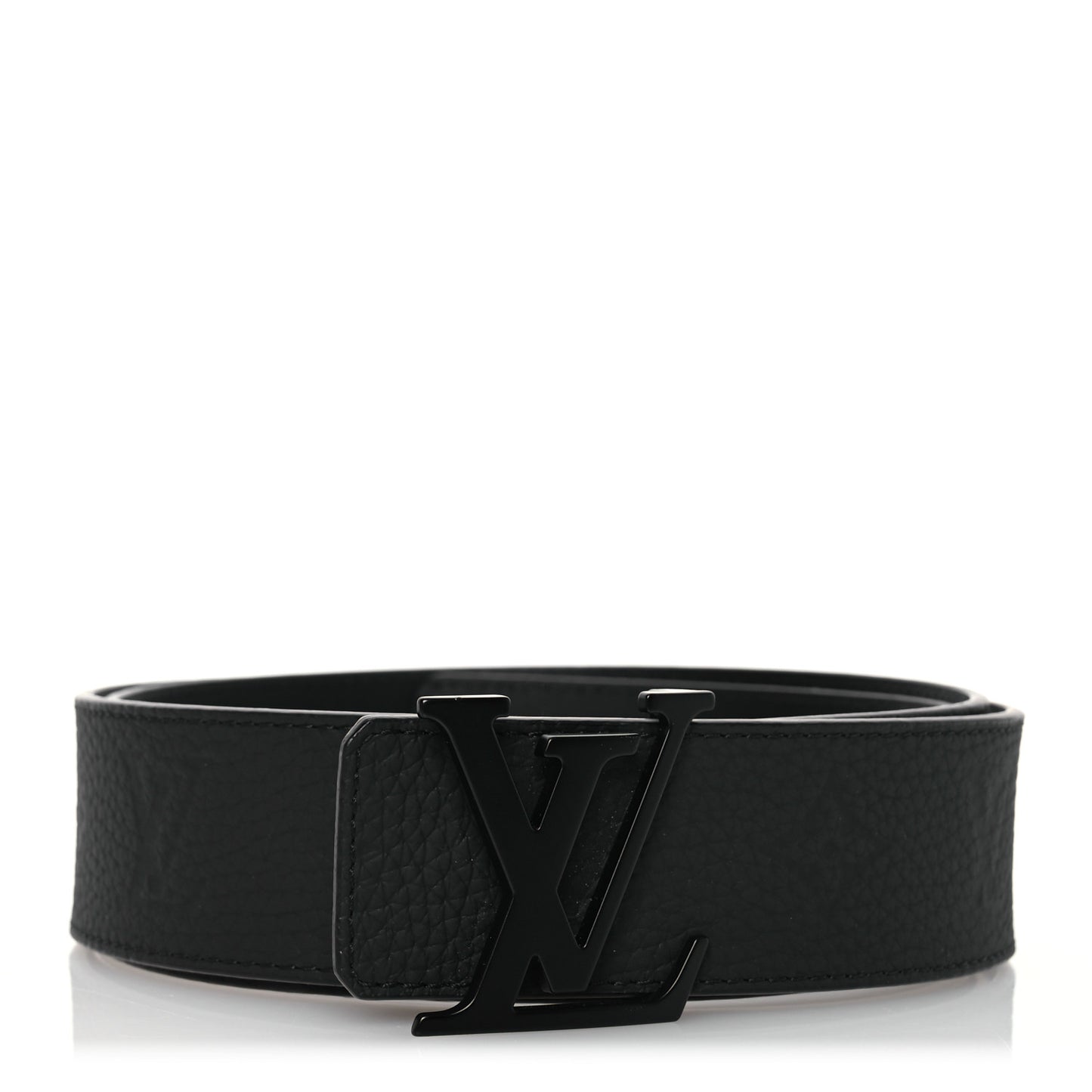 Taurillon Calfskin 40mm LV Initiales Reversible Belt 100 40 Black
