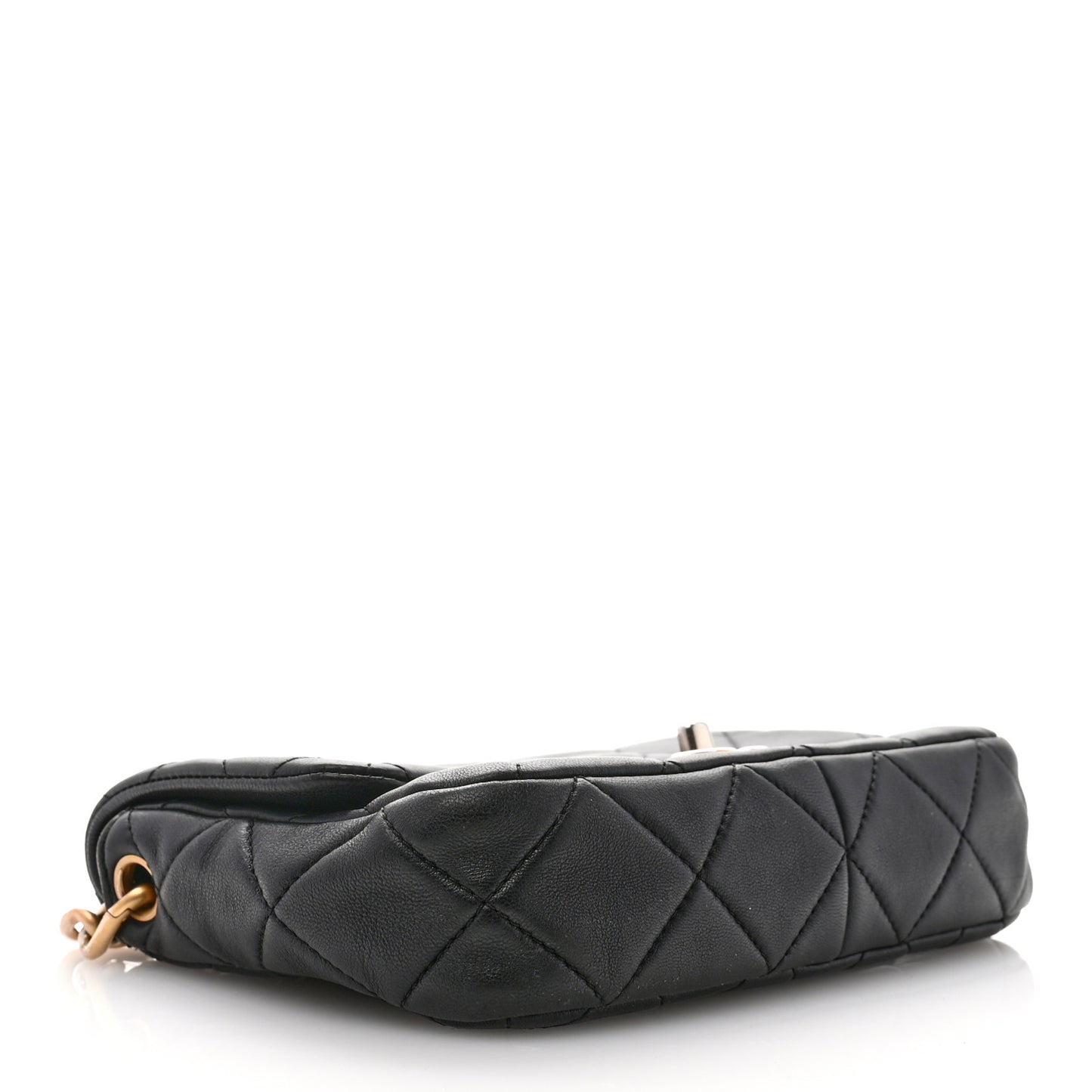 Lambskin Quilted Chain Flap Black
