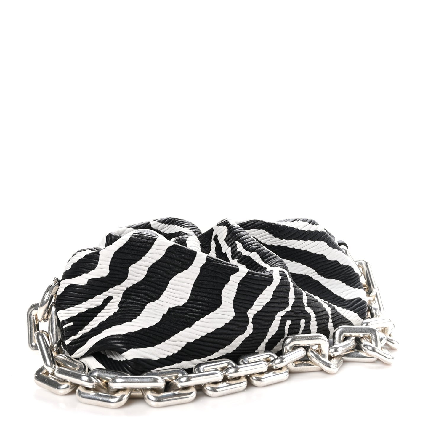 Nappa Zebra Print The Pouch Chain White Black