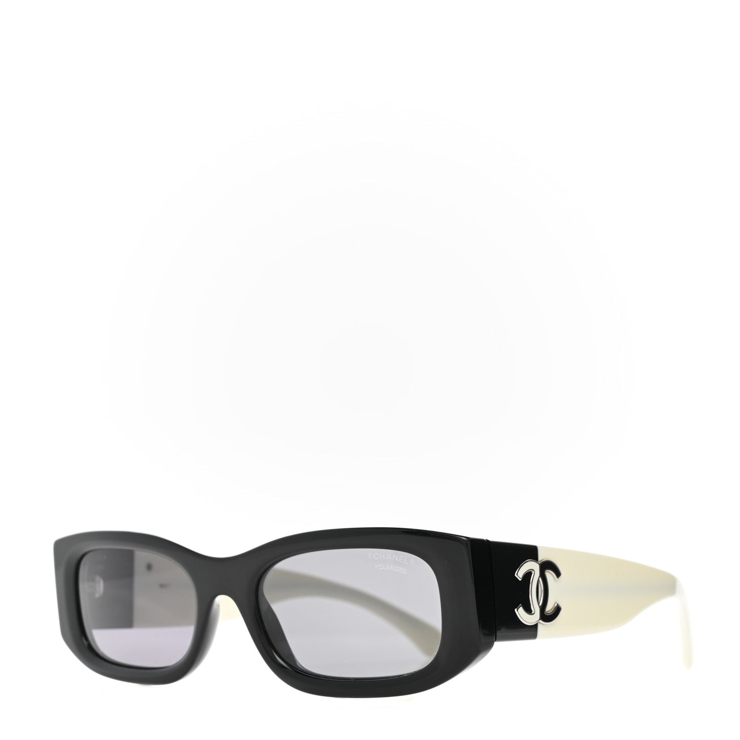 Acetate Rectangle Sunglasses 5525 Black White