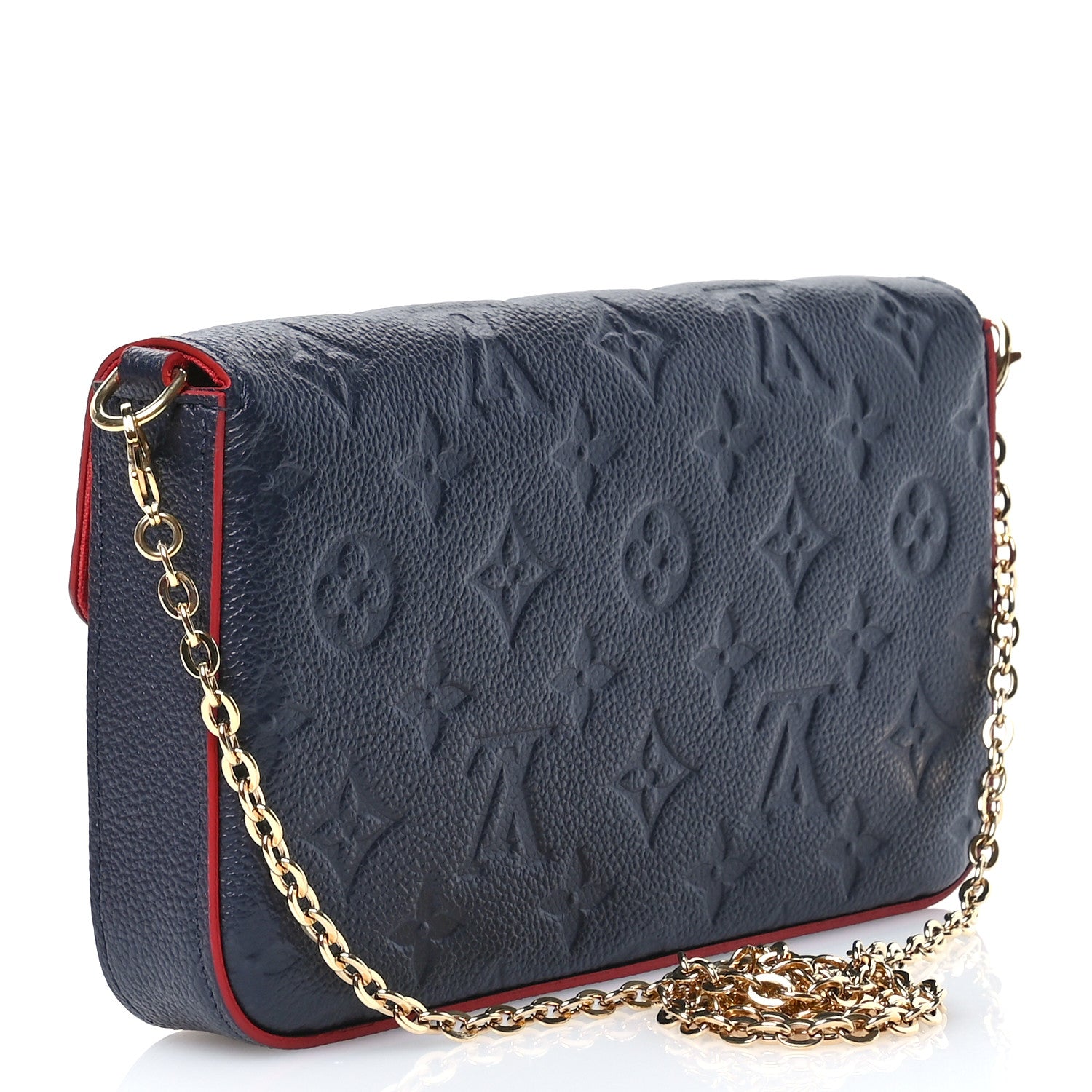 Louis Vuitton Empreinte Pochette Felicie Chain Wallet Marine Rouge 4 of 12