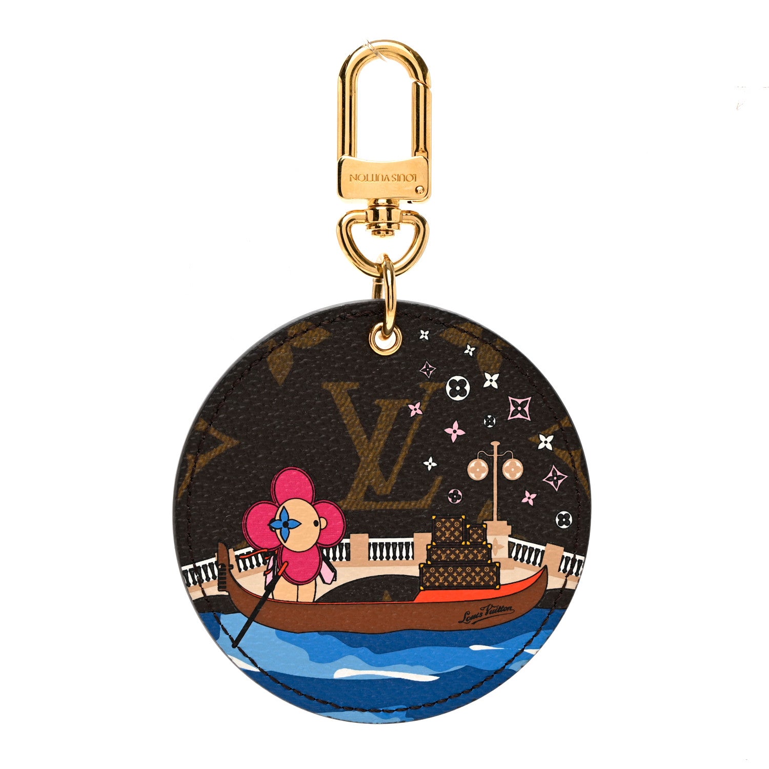 Louis Vuitton Monogram 2019 Christmas Animation Venice Bag Charm Key Ring Blue 1 of 3
