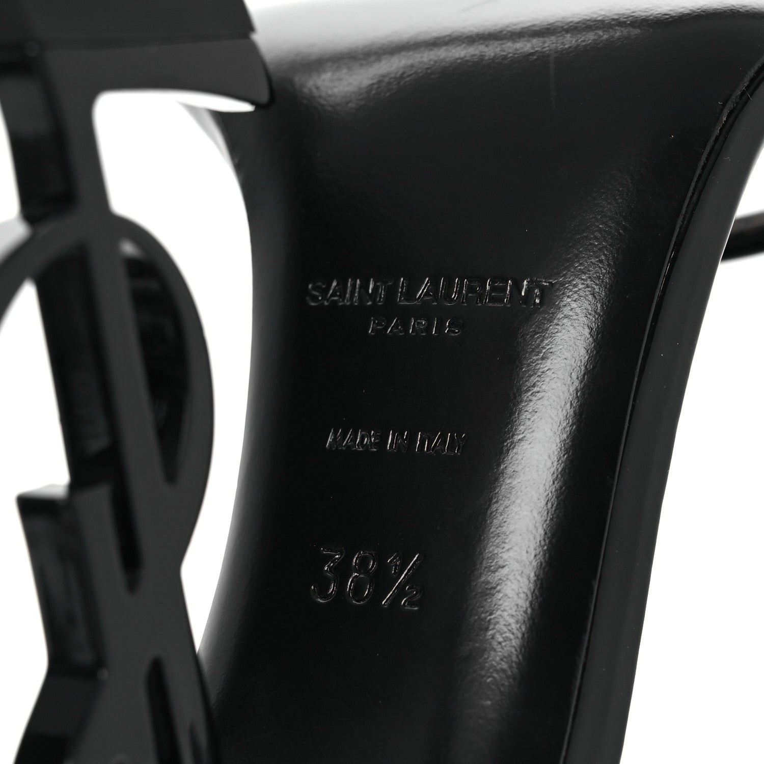 Saint Laurent Patent Calfskin Opyum 110 Sandals 38.5 Black 8 of 13