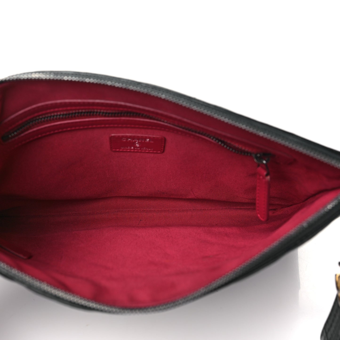 Aged Calfskin Quilted Medium Gabrielle Cosmetic Case Black
