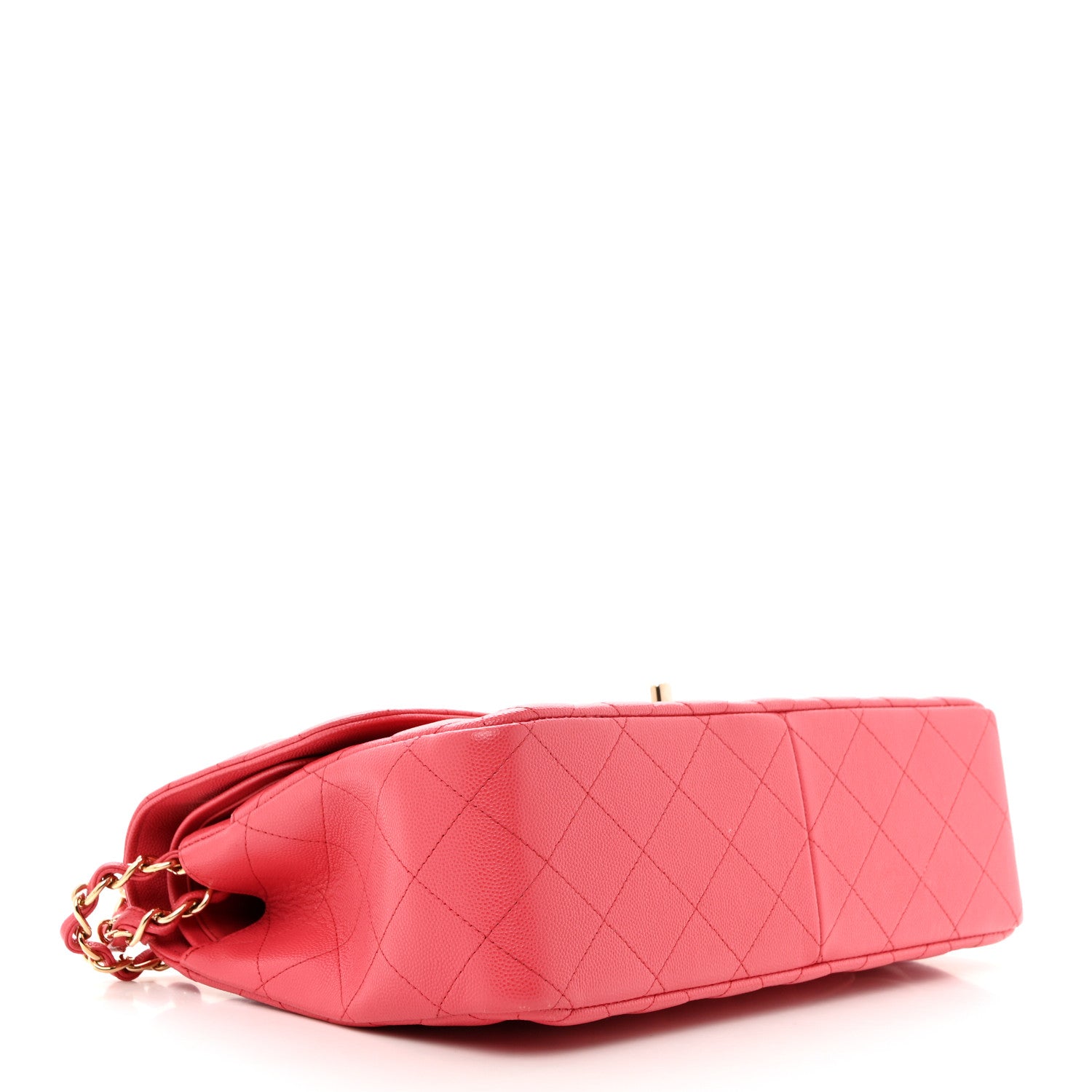 Chanel Shiny Caviar Quilted Jumbo Double Flap Dark Pink 3 of 9