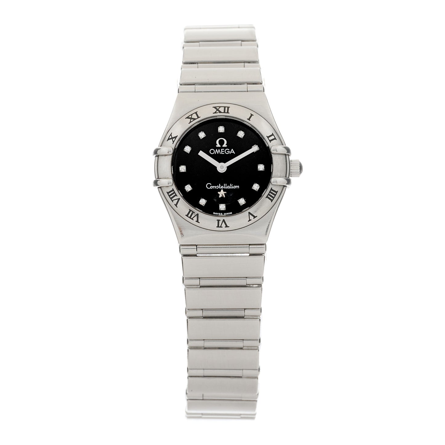 Stainless Steel Diamond 22mm Constellation Quartz Watch Black 1562.56