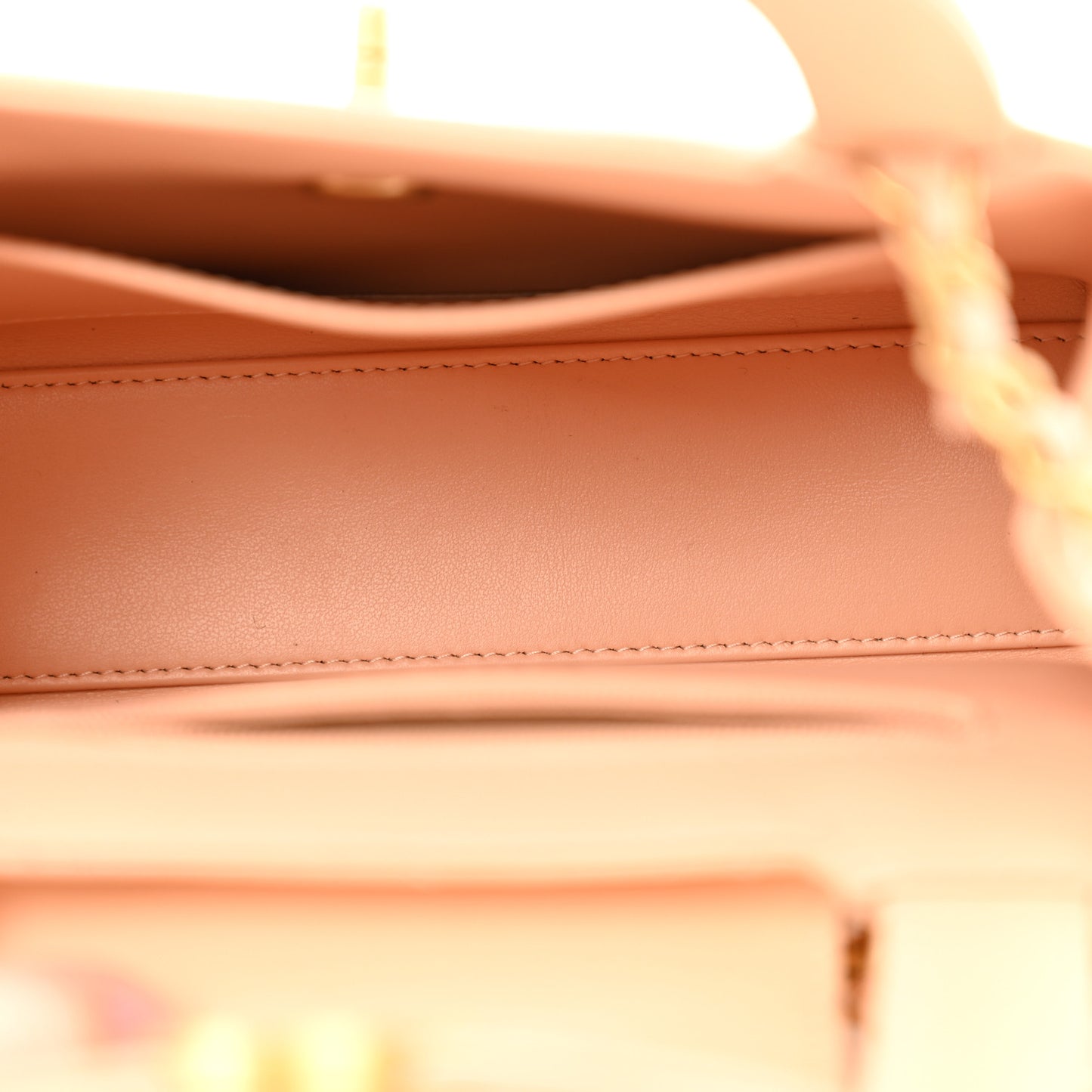 Shiny Aged Calfskin Quilted Nano Kelly Shopper Beige